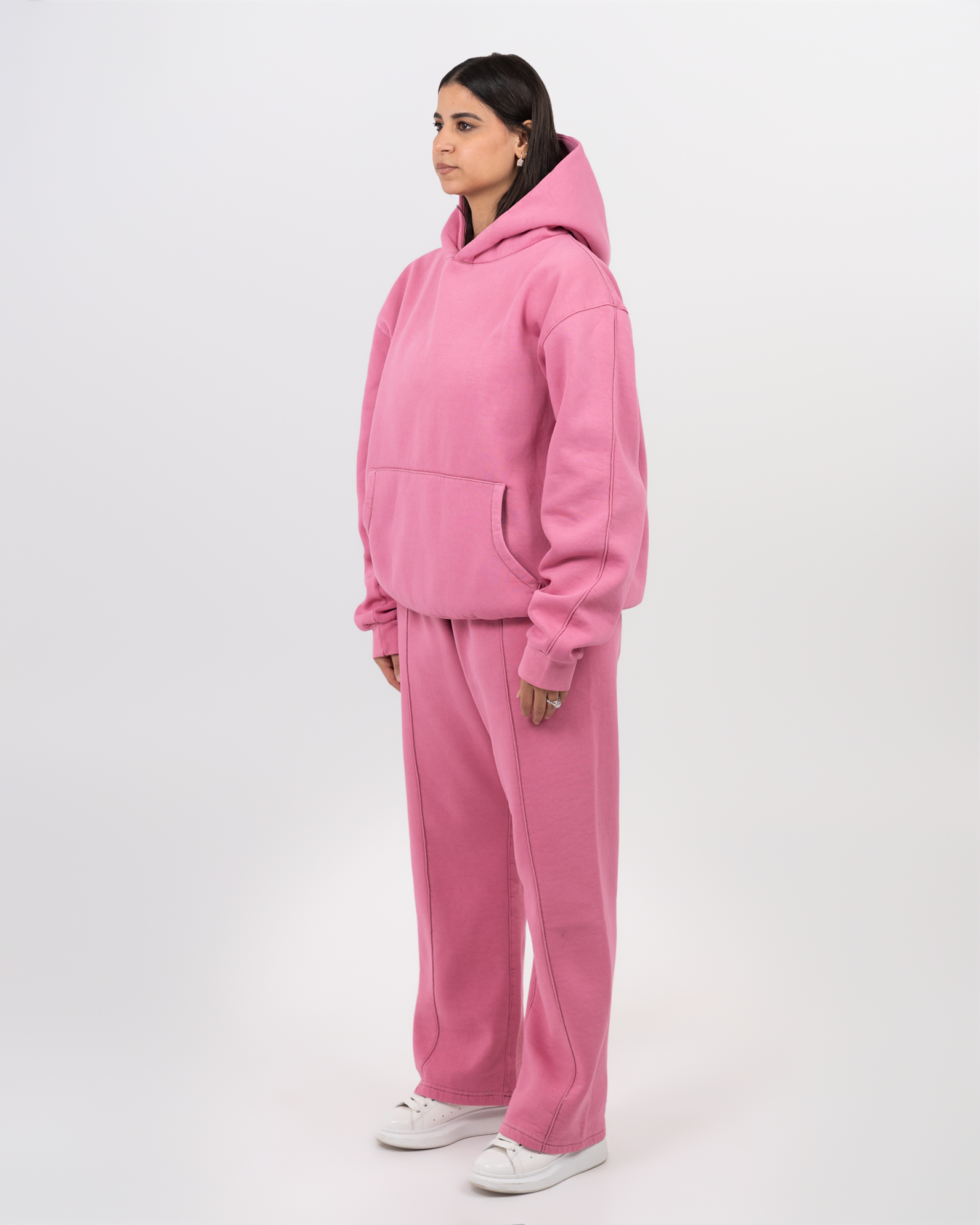 STITCHED PINK HOODIE