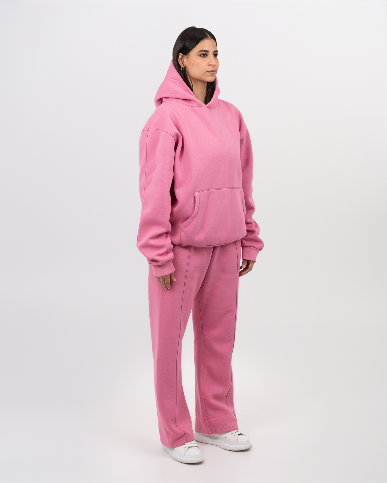 STITCHED PINK SWEATPANTS