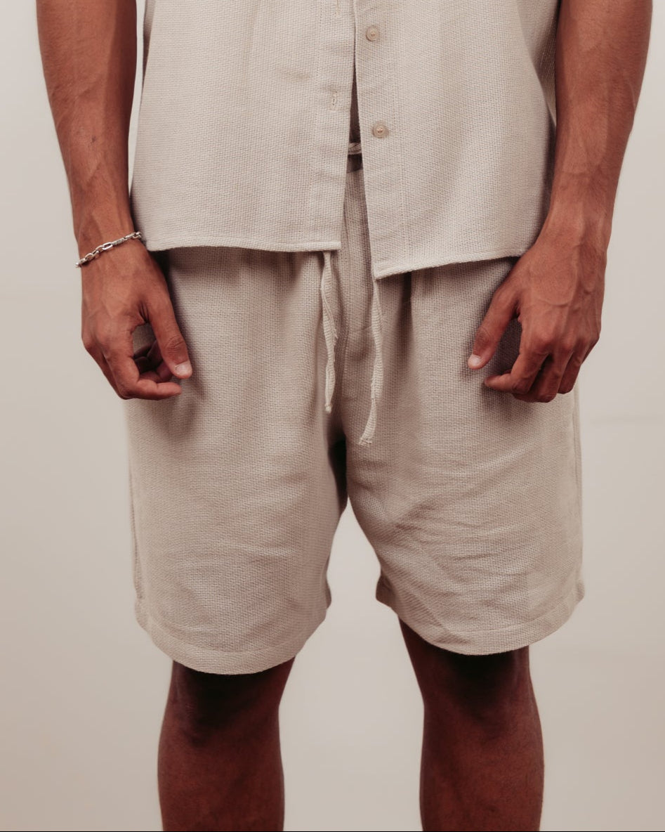 SANDBEIGE KNITTED SHORTS- MEN