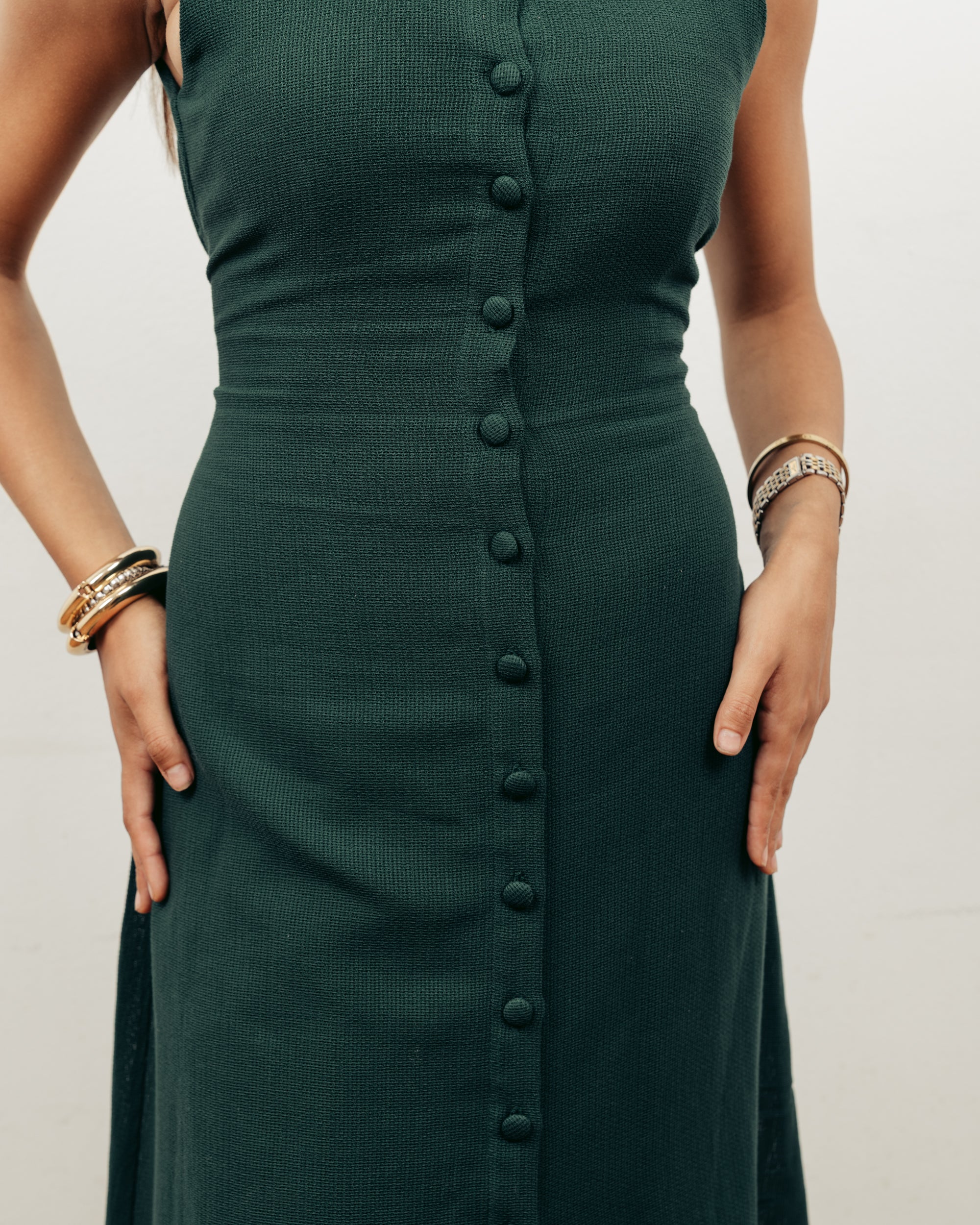 FOREST GREEN KNITTED DRESS
