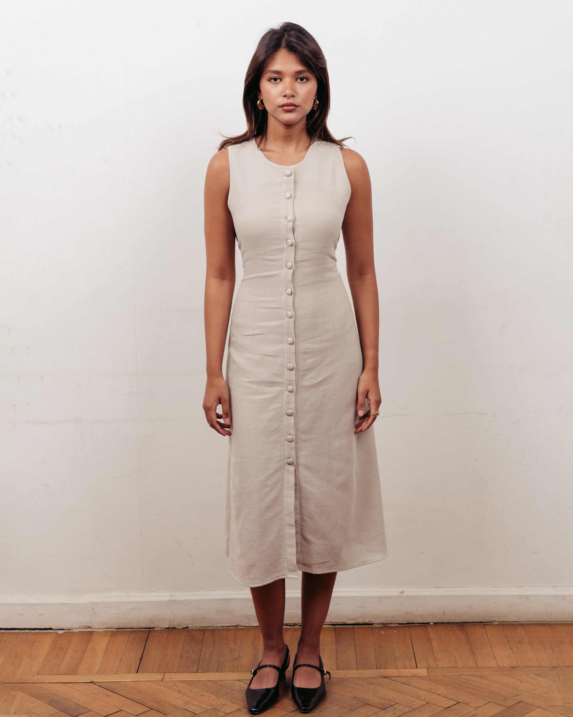 SANDBEIGE KNITTED DRESS