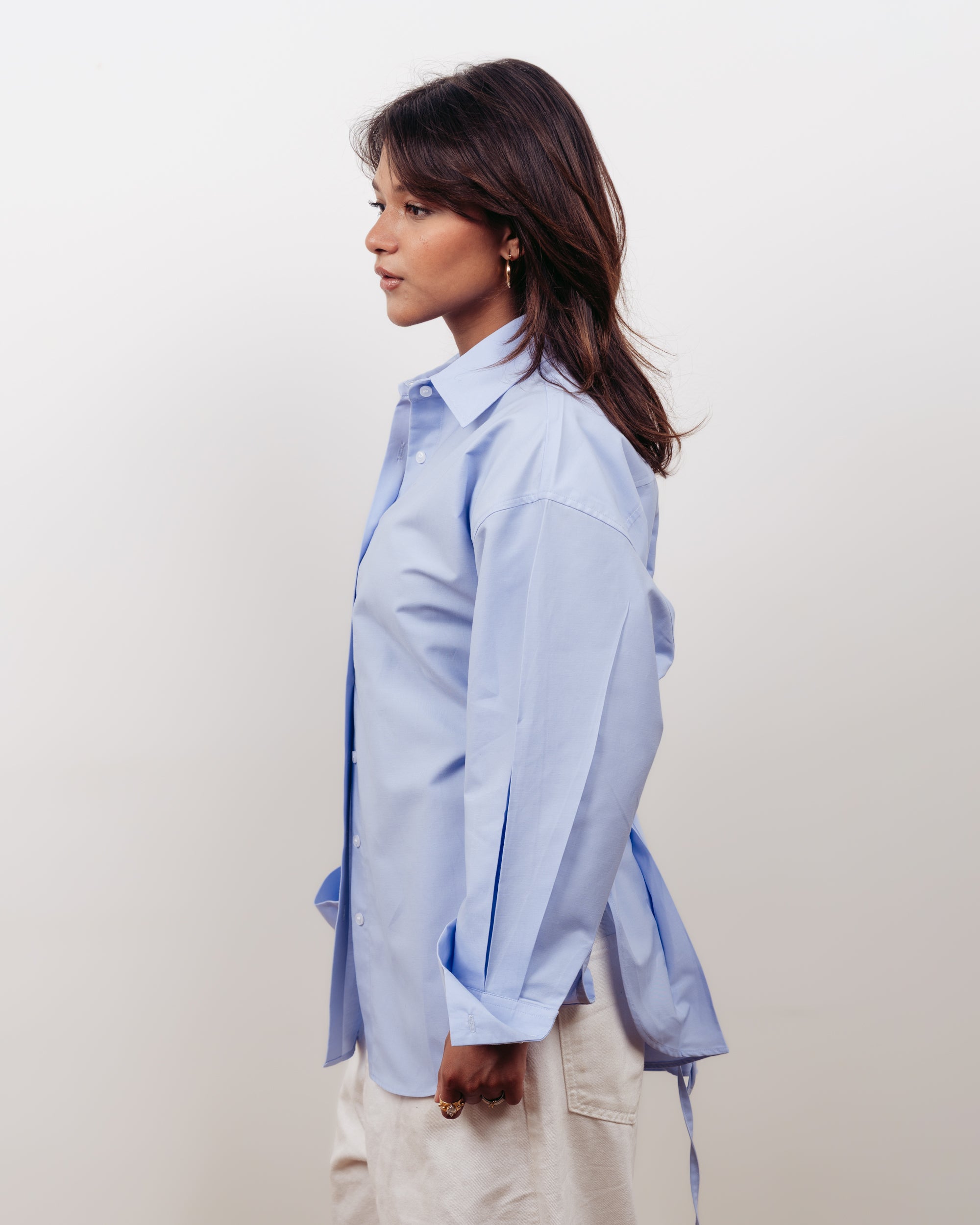BLUE OVERSIZED POPLIN SHIRT
