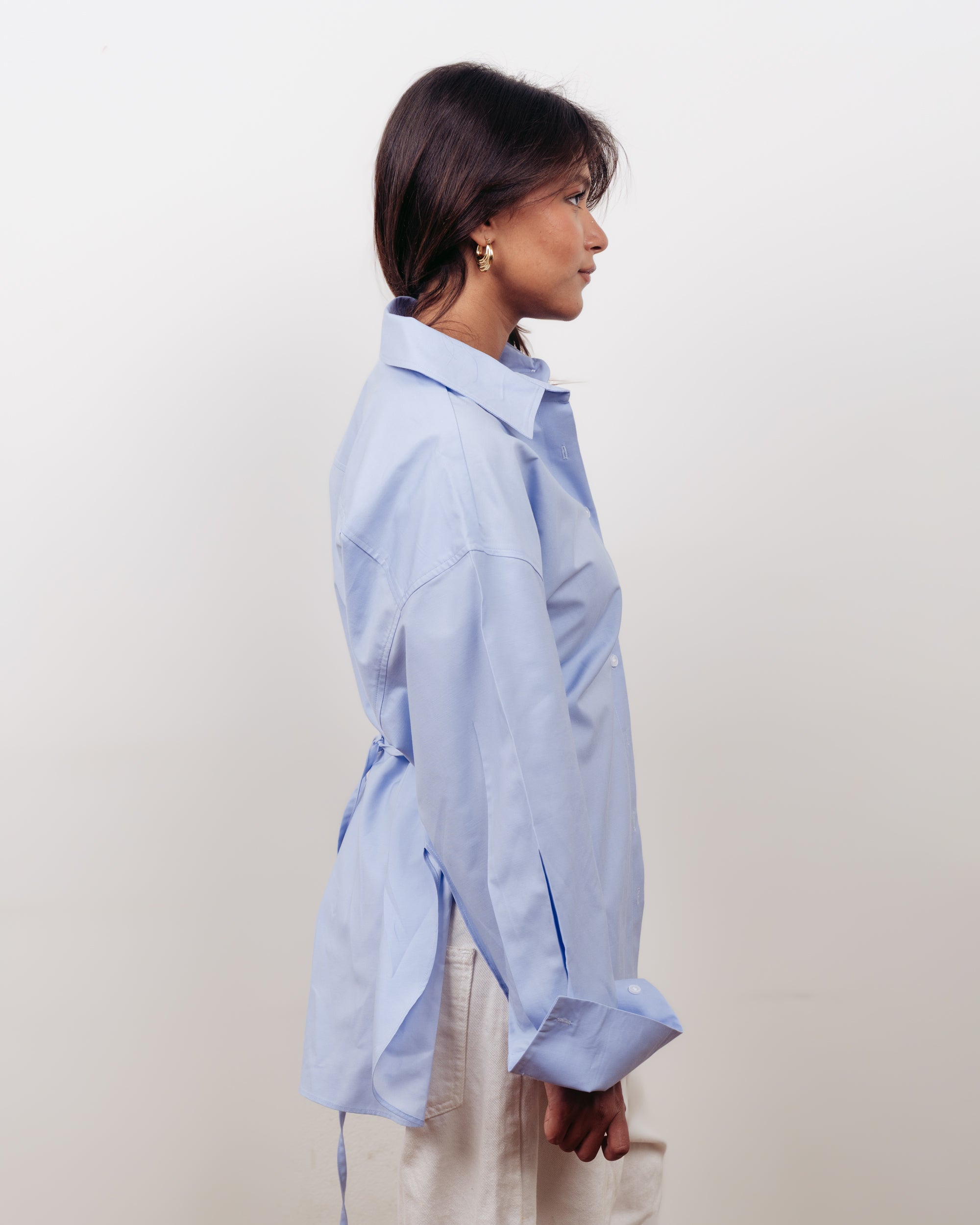 BLUE OVERSIZED POPLIN SHIRT