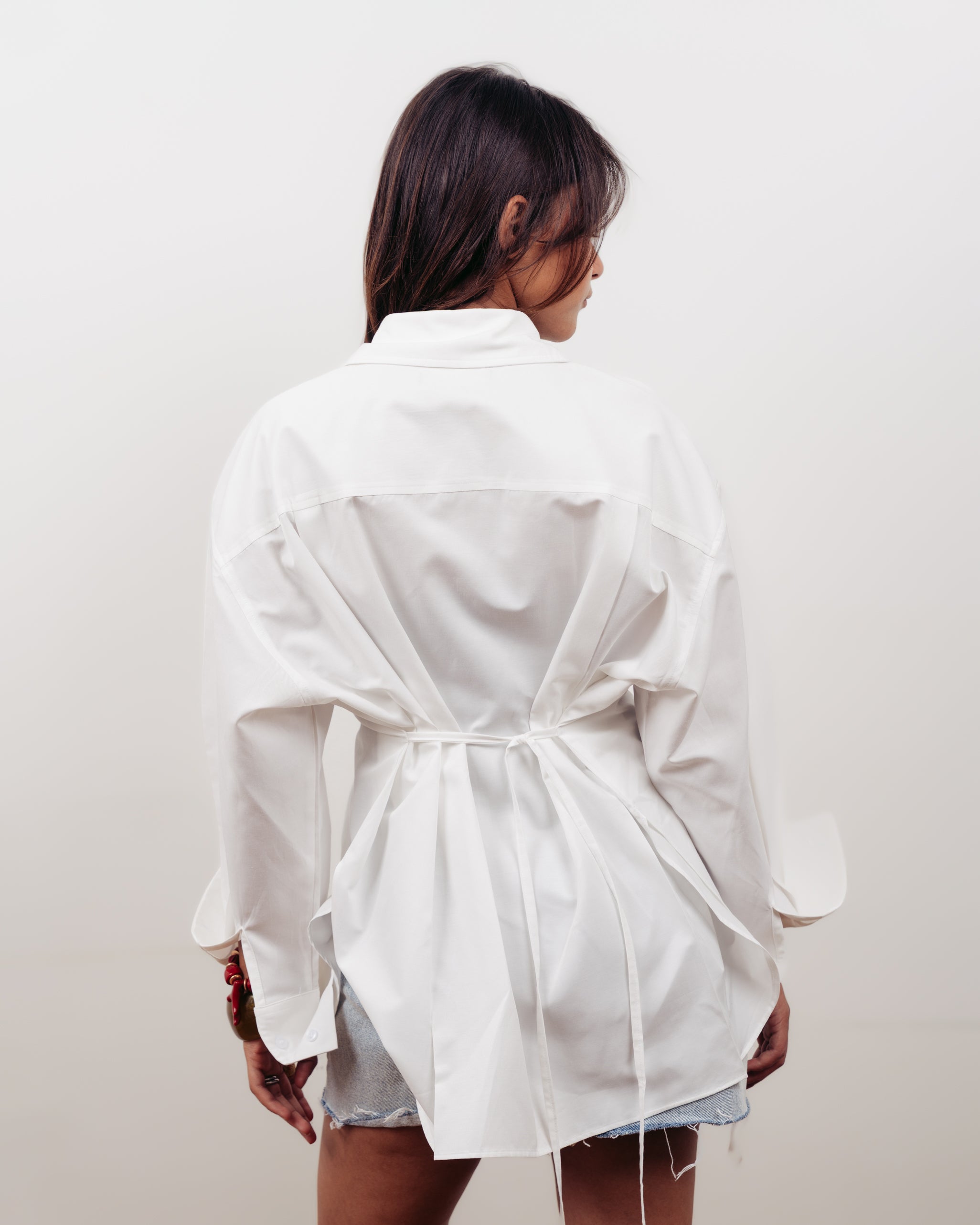WHITE OVERSIZED POPLIN SHIRT