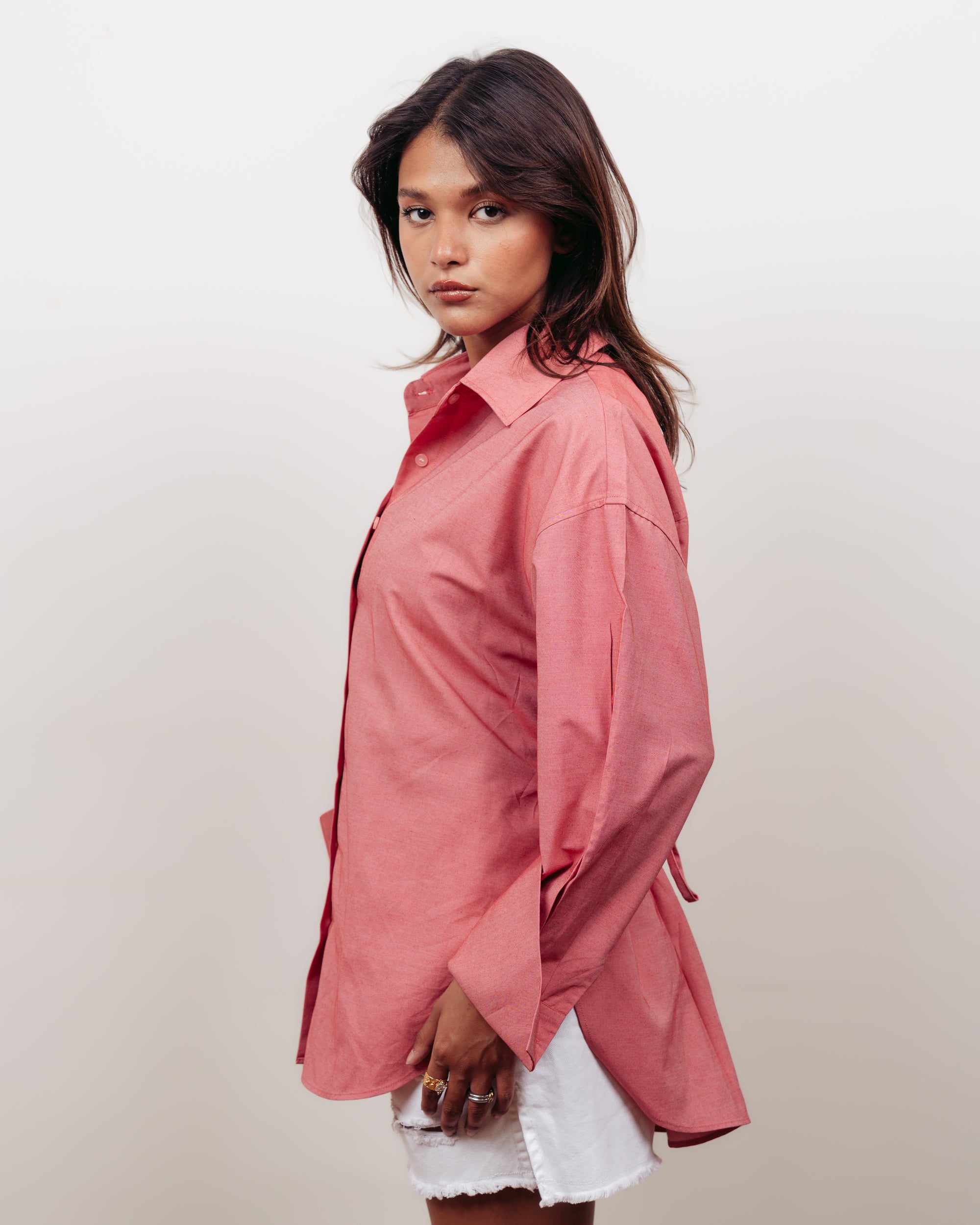 WATERMELON OVERSIZED POPLINE SHIRT