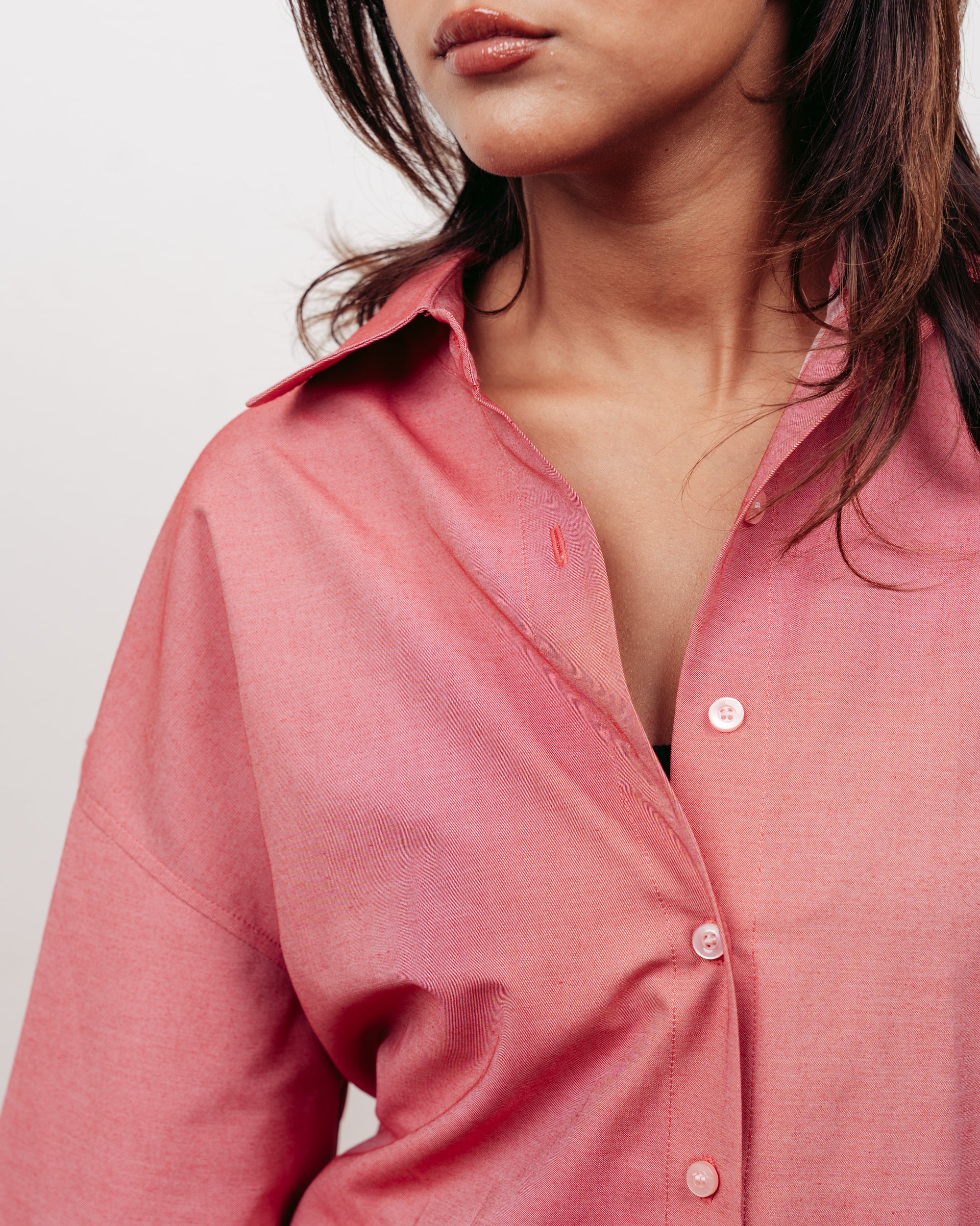 WATERMELON OVERSIZED POPLINE SHIRT