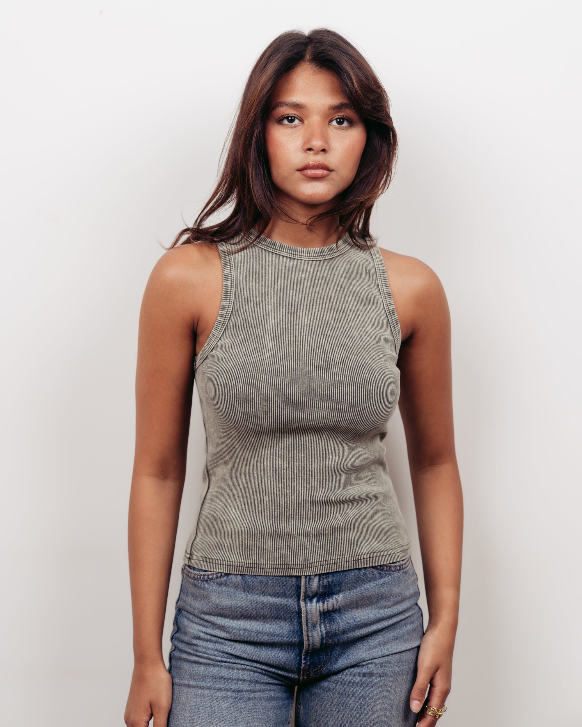 OLIVE WASHED TANK TOP