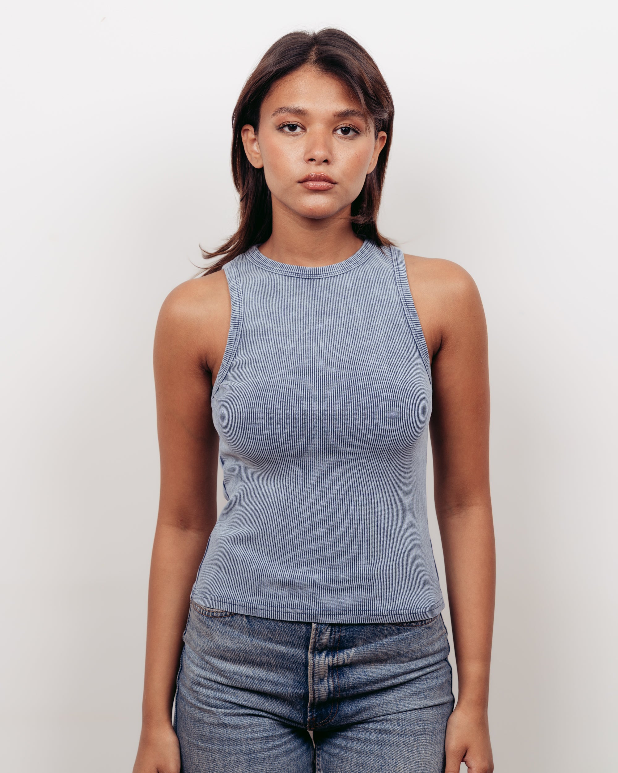 BLUE WASHED TANK TOP