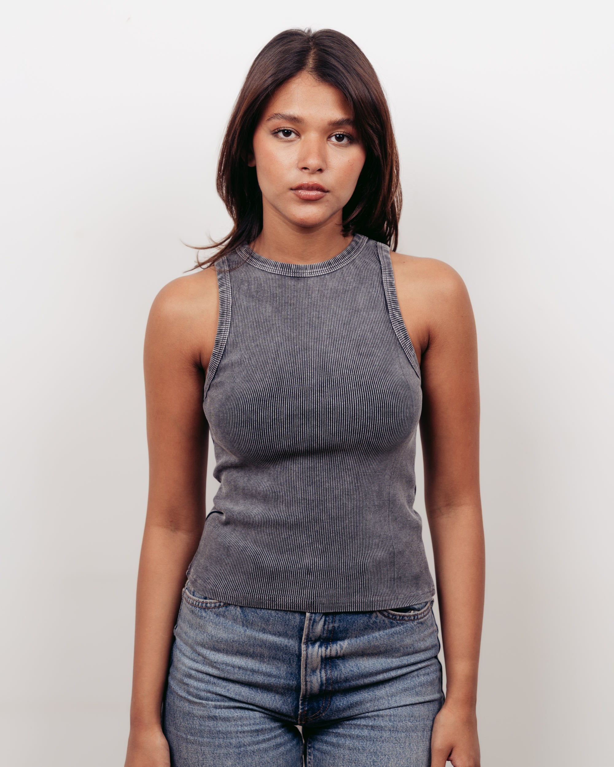GREY WASHED TANK TOP