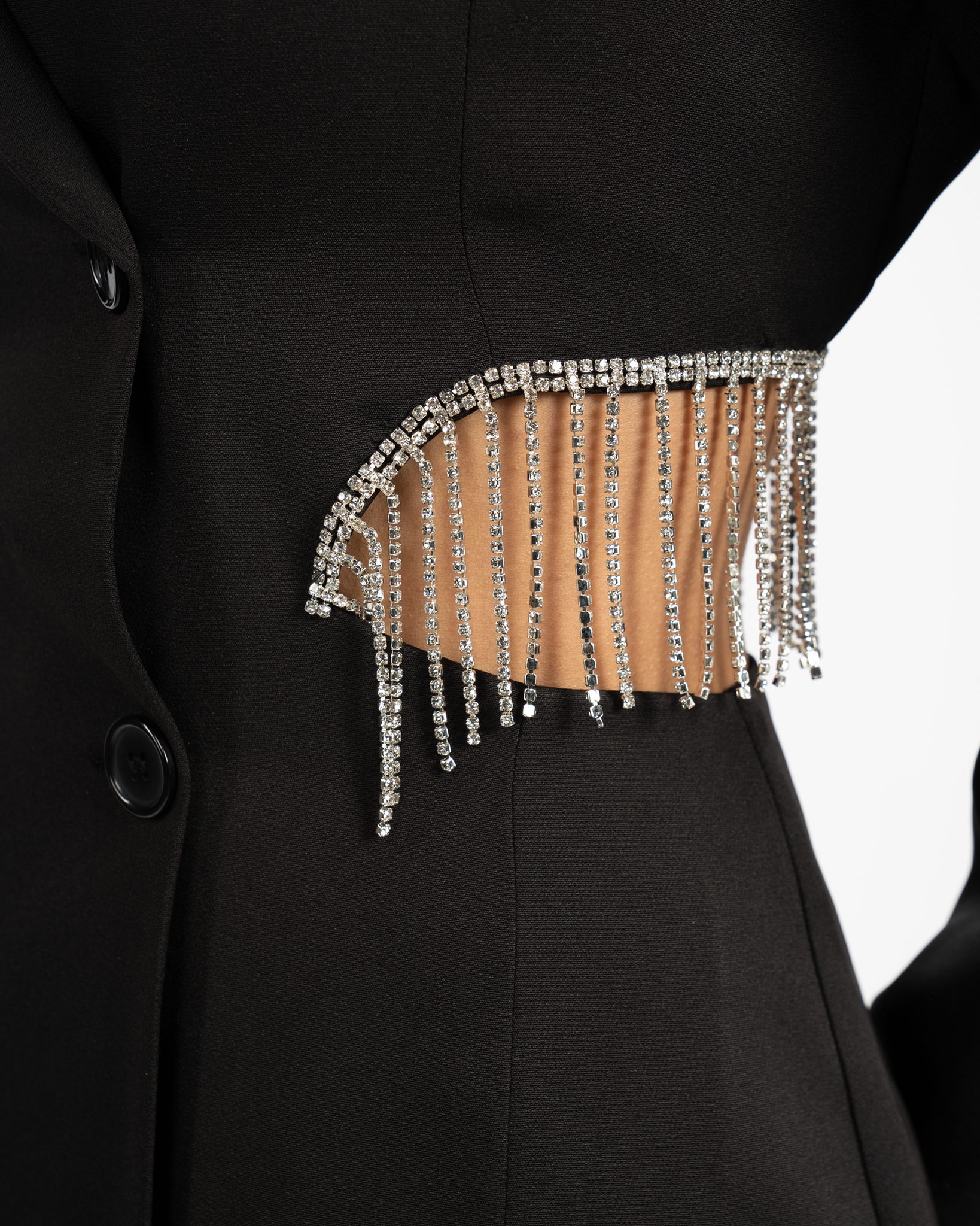 CHARLOTTE CUT-OUT BLAZER DRESS WITH TASSELS