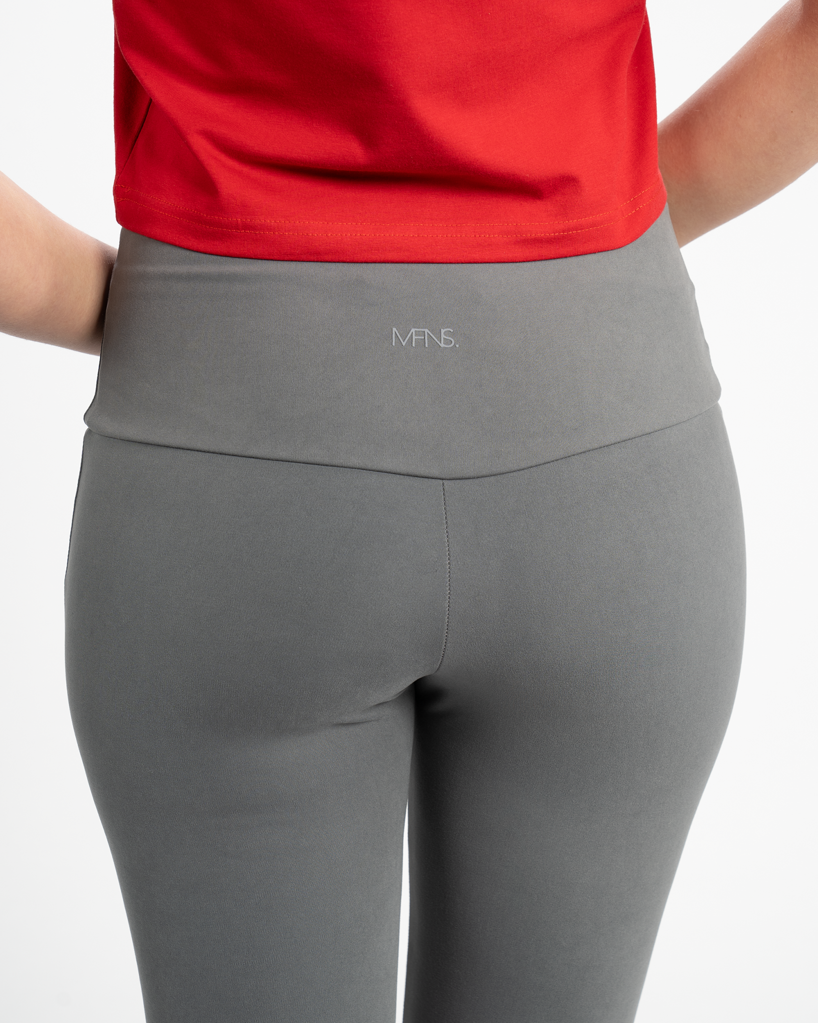 DARK GREY - HIGH WAISTED FLARED YOGA PANTS WITH SIDE SLIT