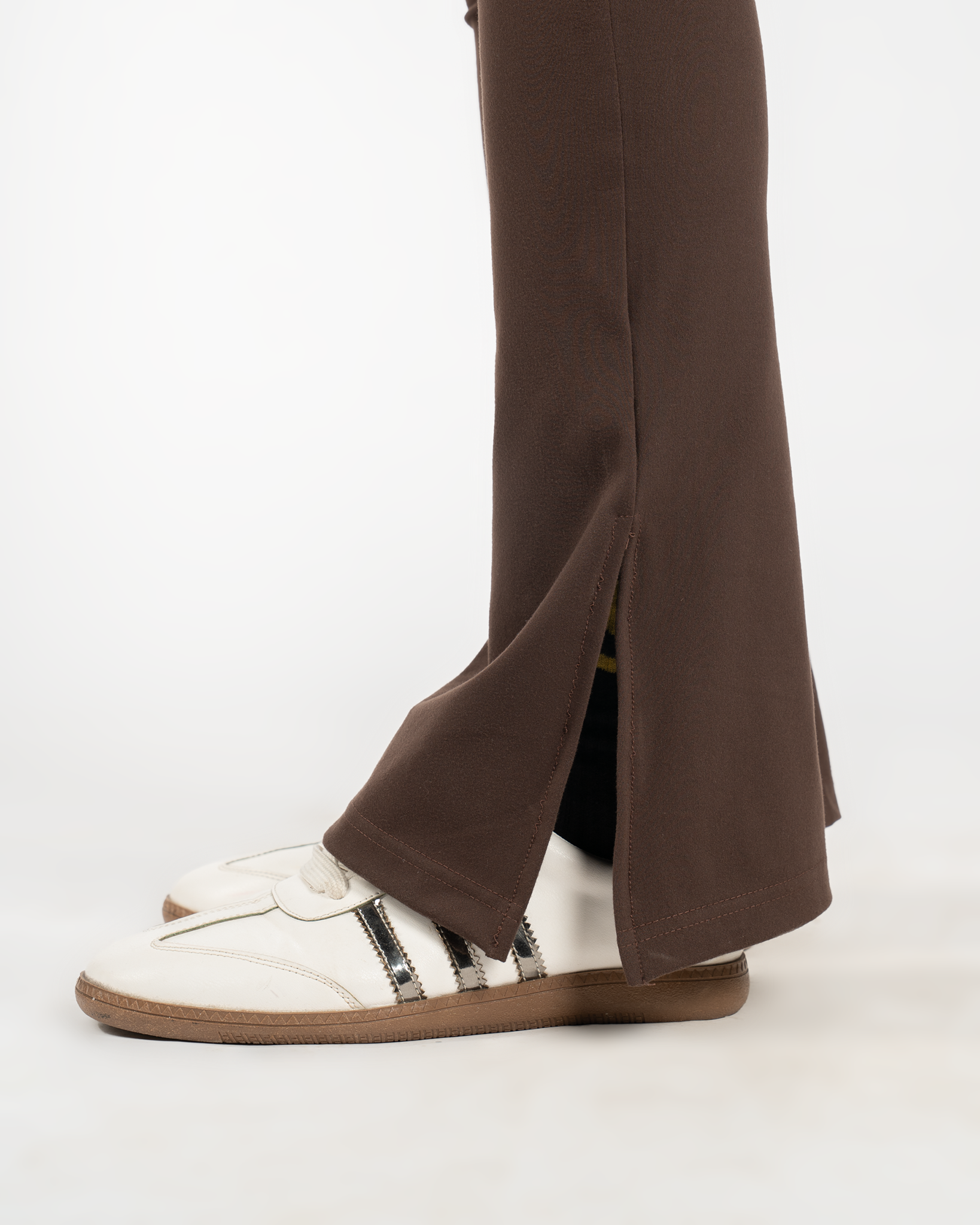 ESPRESSO - HIGH WAISTED FLARED YOGA PANTS WITH SIDE SLIT
