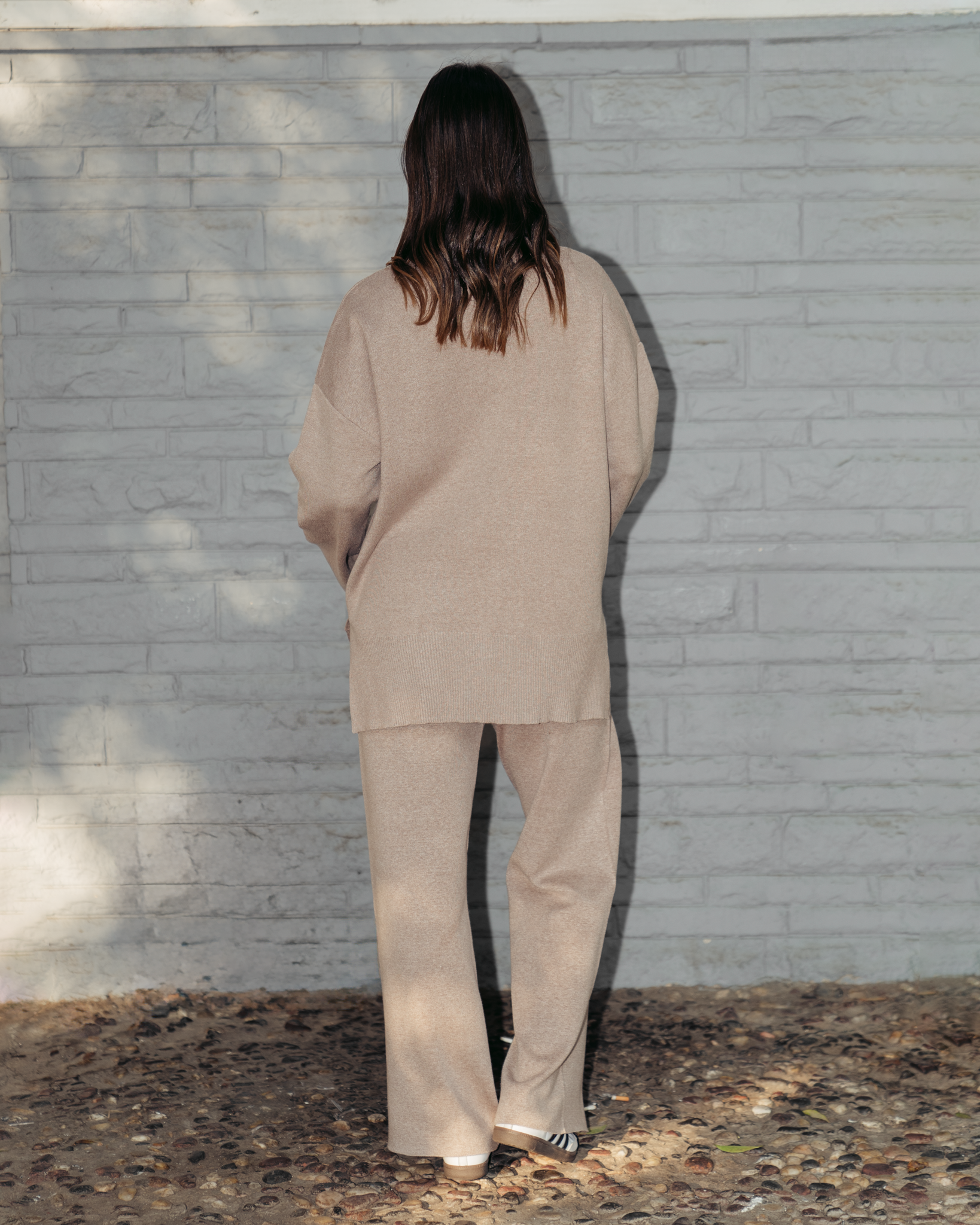 HUG ME KNITTED SWEATER - CAFE