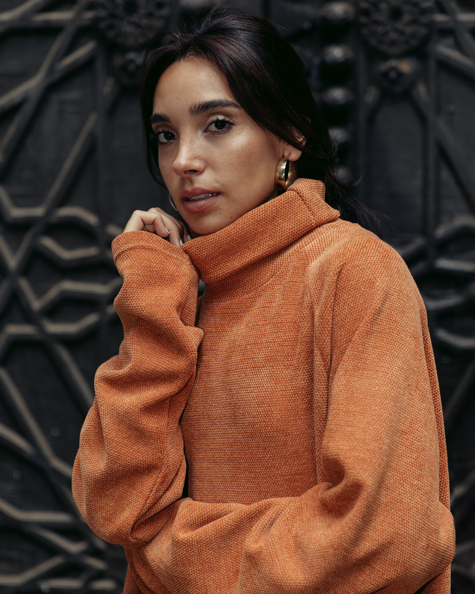 THE TURTLE NECK COPPER DRESS