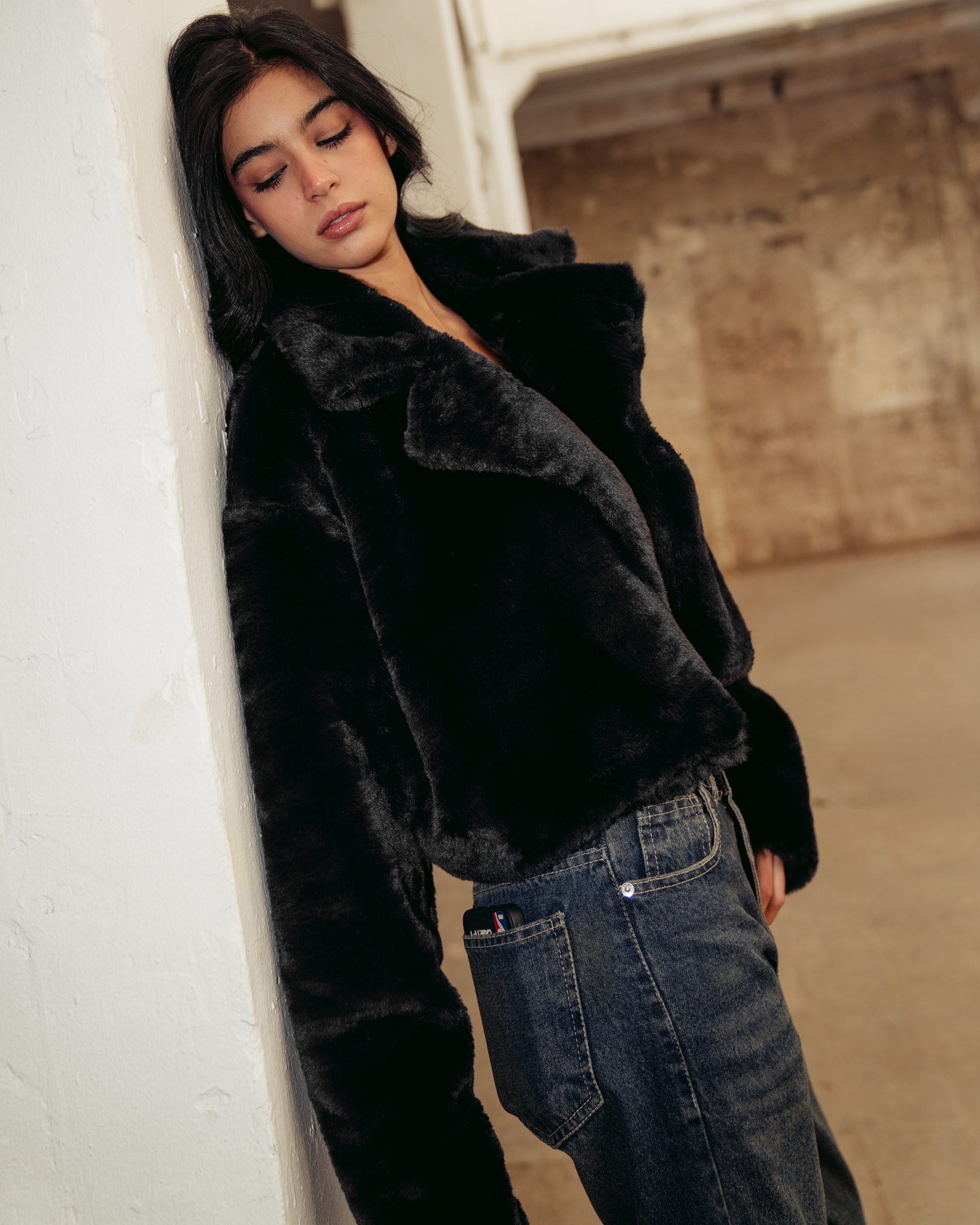 BLACK FUR JACKET