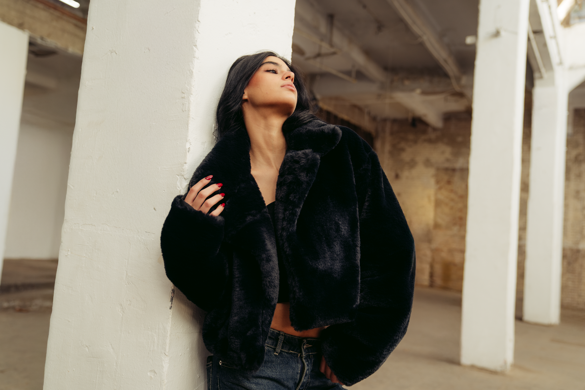 BLACK FUR JACKET