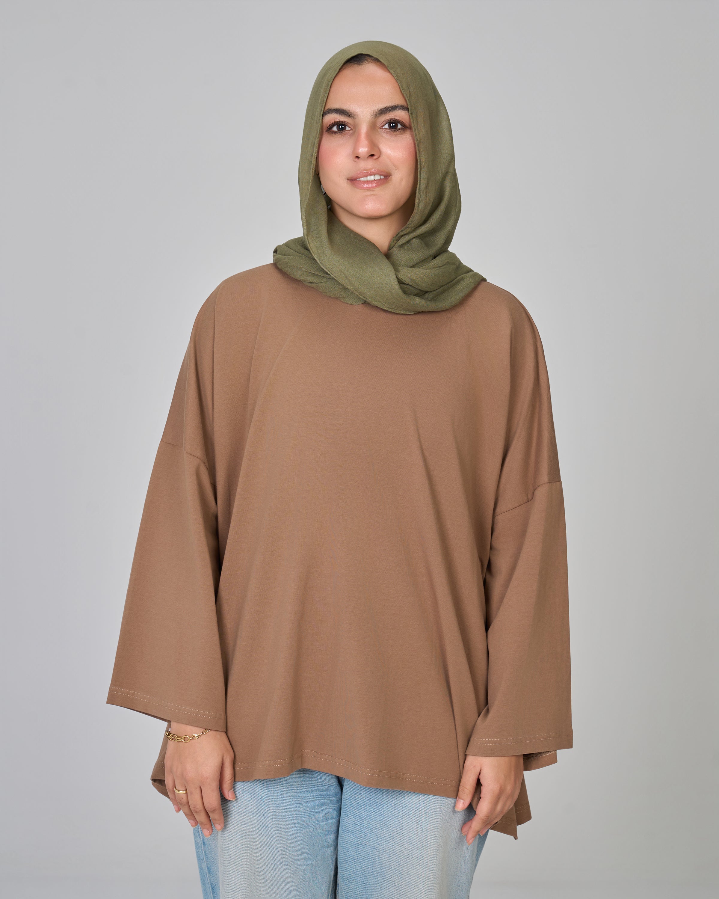 BASIC LONG SLEEVES SHIRT - BROWN
