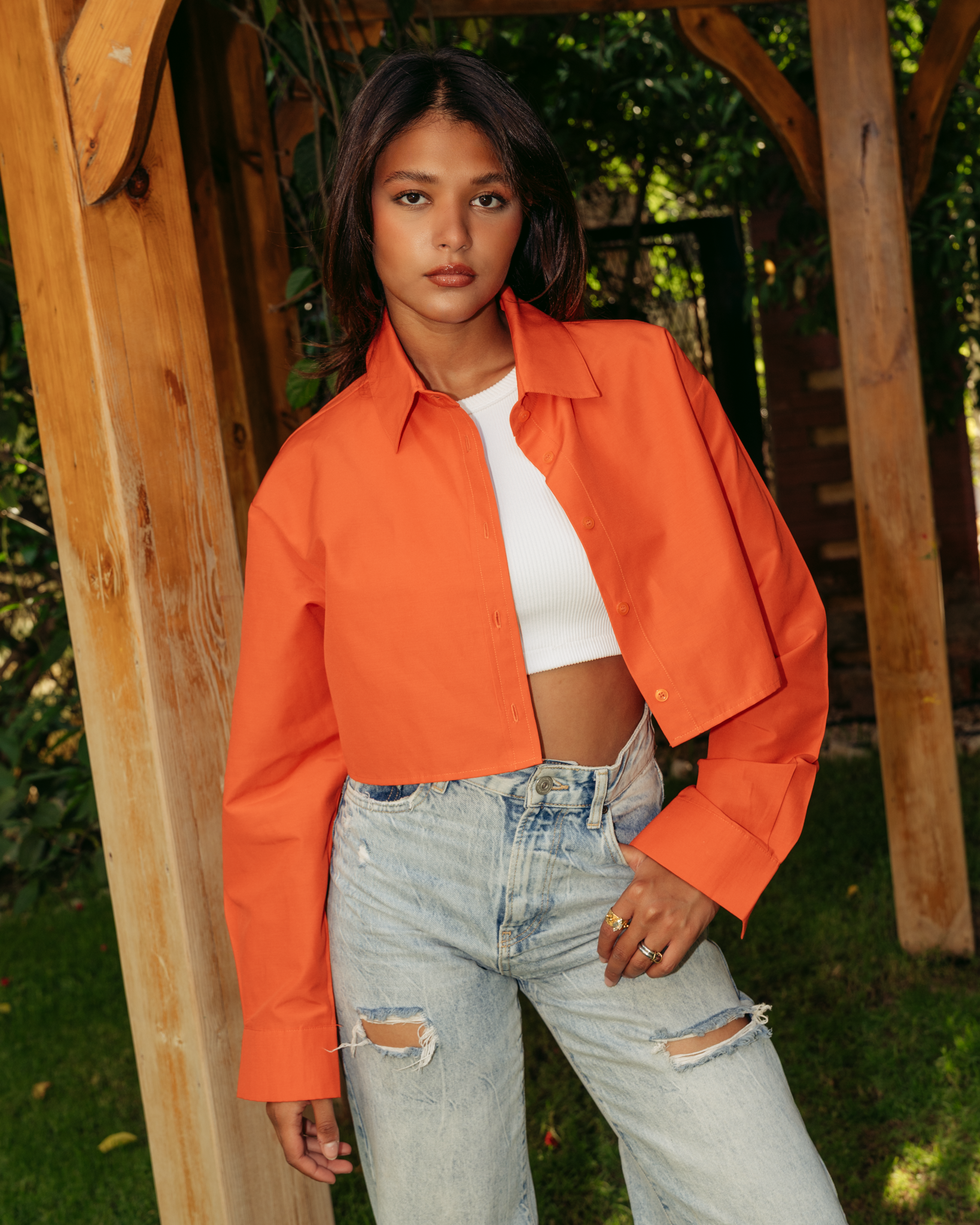CROPPED POPLIN SHIRT