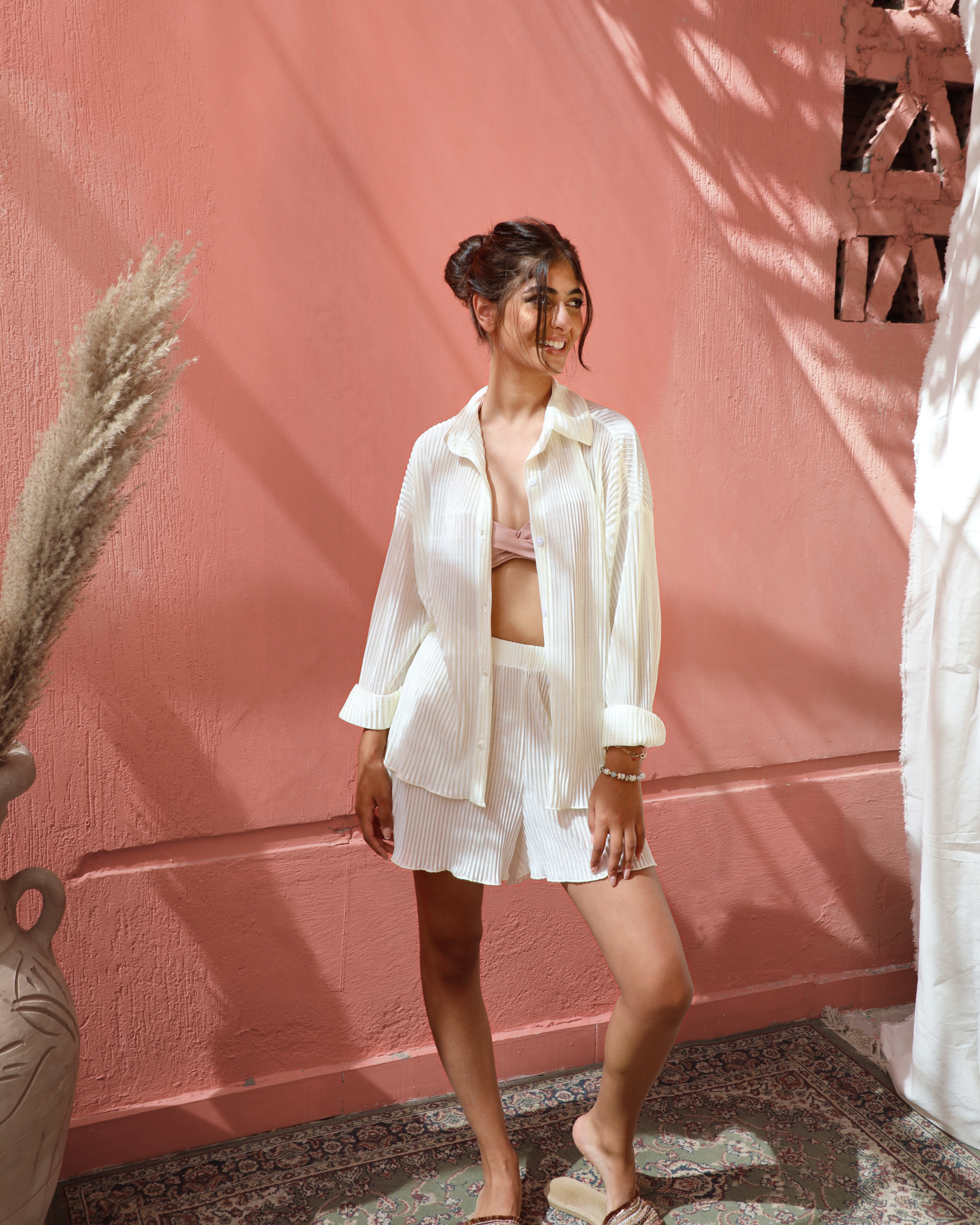VANILLA SILK SHORTS SET