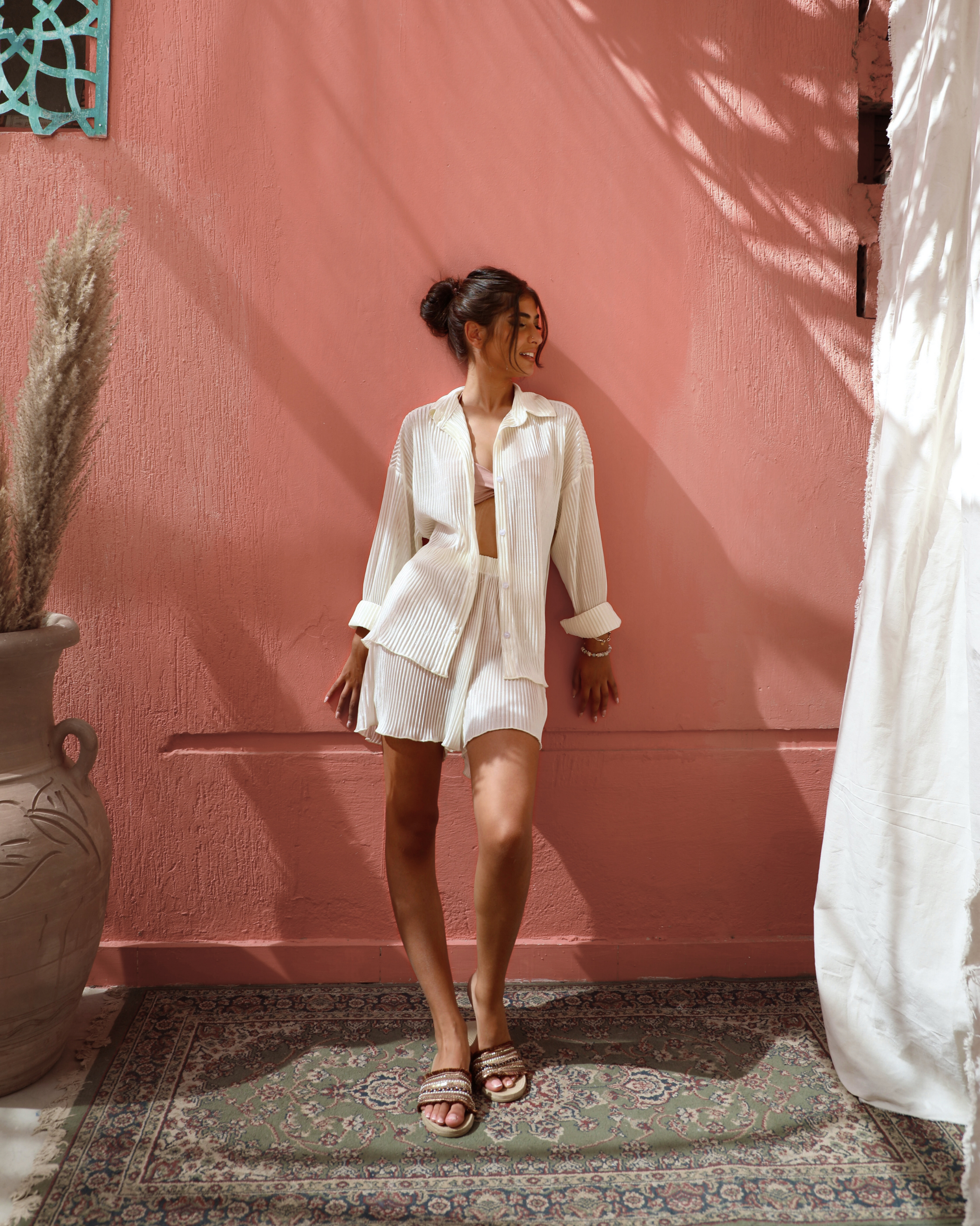 VANILLA SILK SHORTS SET