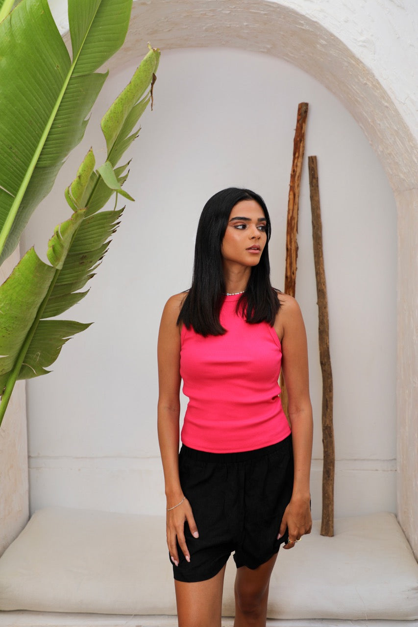 CAMISETA SIN MANGAS LARGA - Barbie Rosa