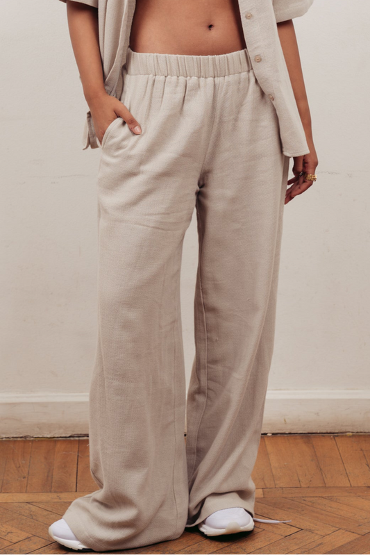 SANDBEIGE KNITTED PANTS- WOMENS