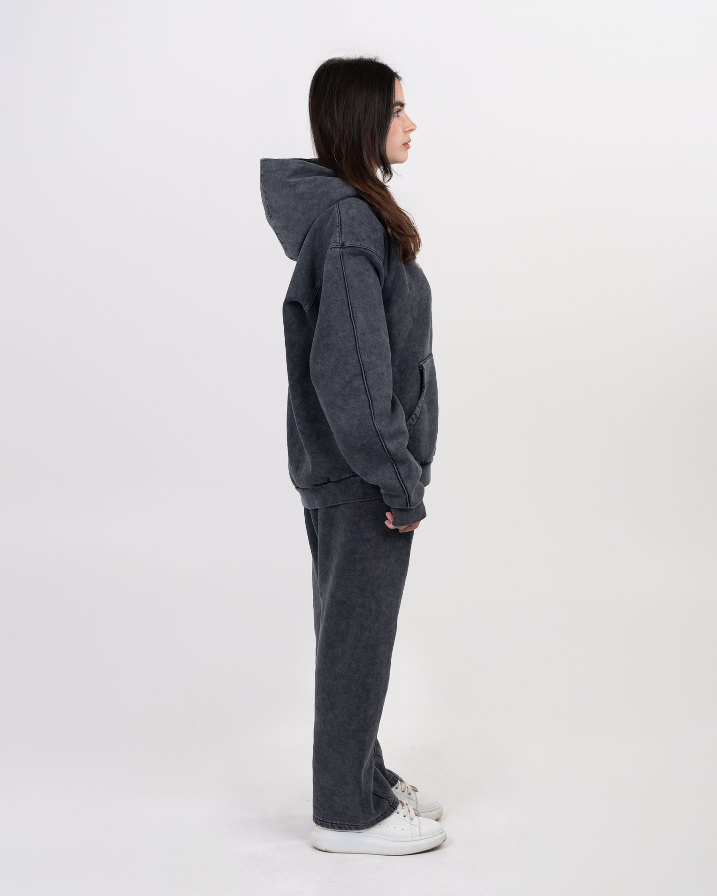 STITCHED CHARCOAL HOODIE