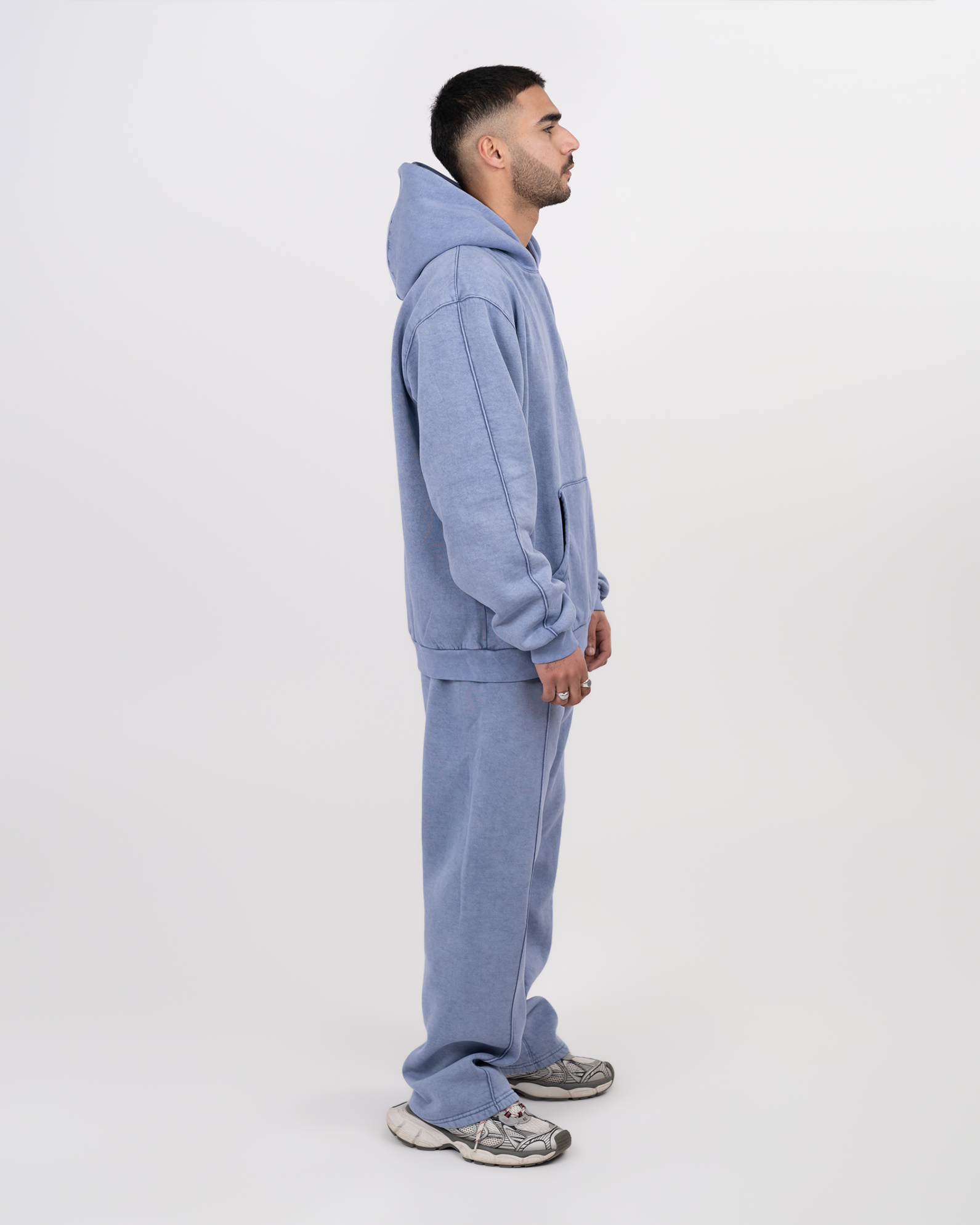 STITCHED BLUE JEANS HOODIE