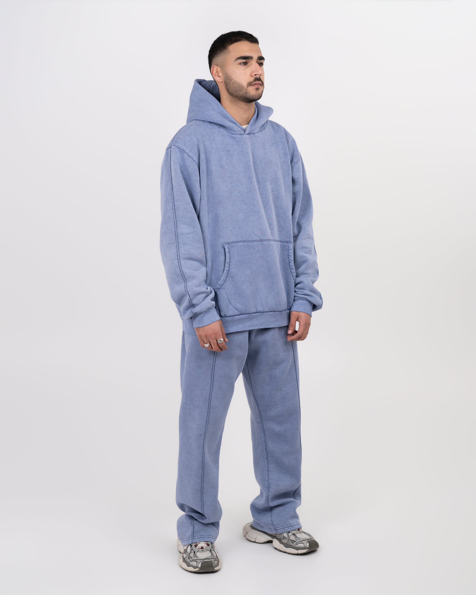 STITCHED BLUE JEANS HOODIE