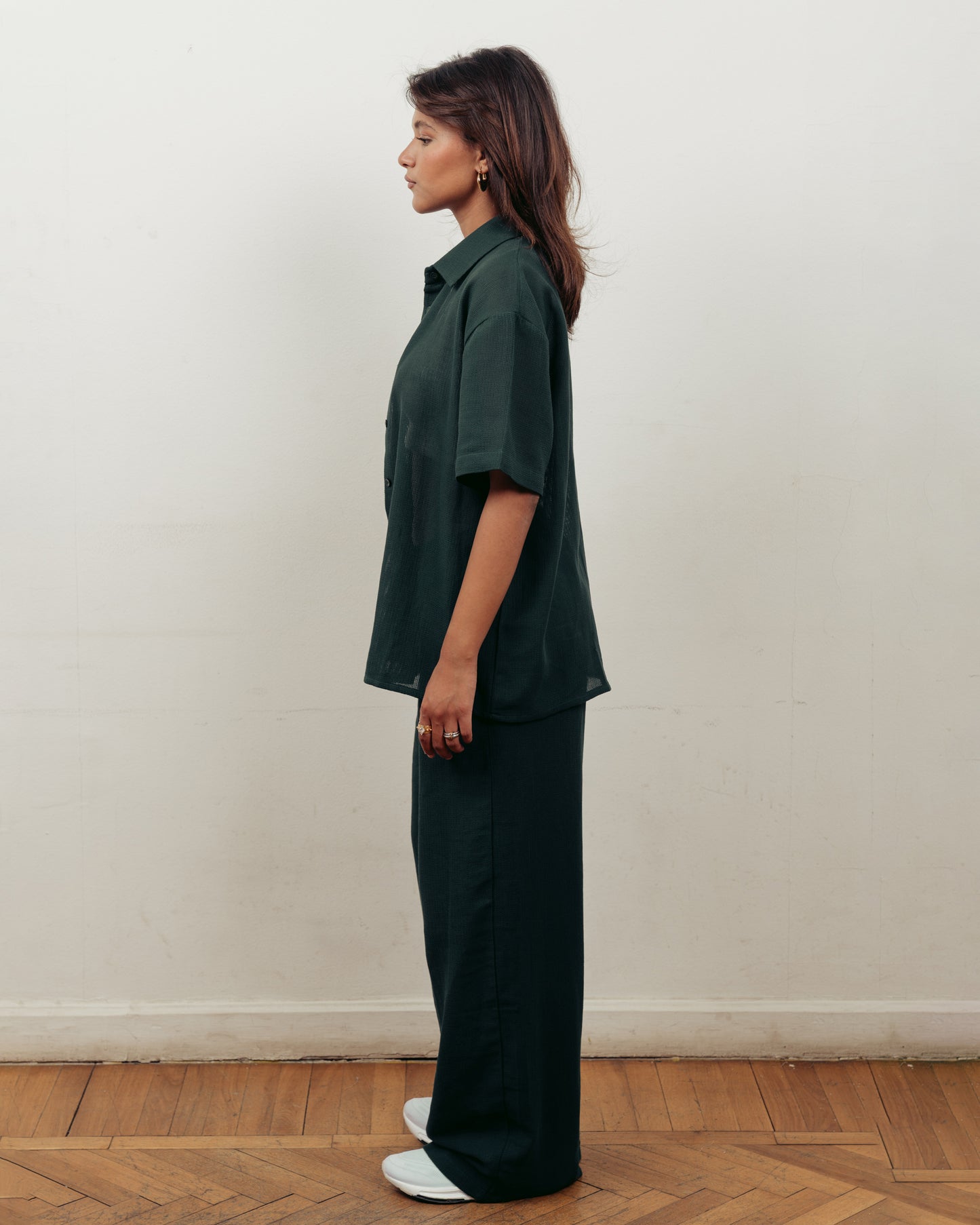 FOREST GREEN KNITTED SHIRT- UNISEX