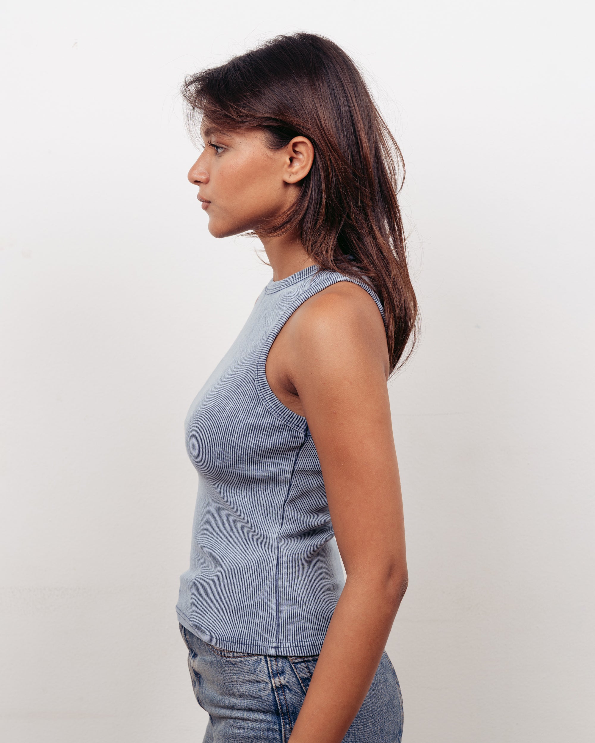 BLUE WASHED TANK TOP