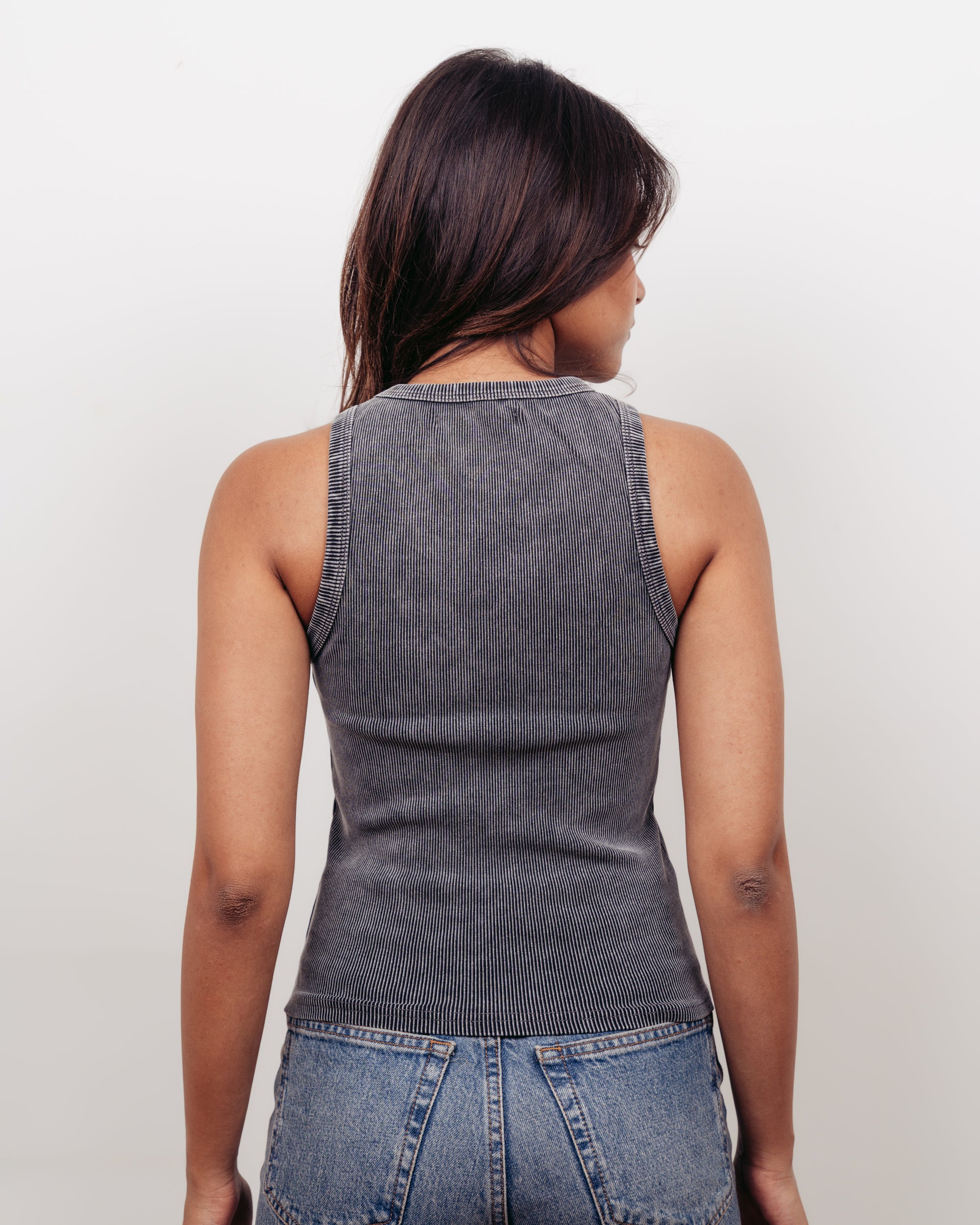 GREY WASHED TANK TOP