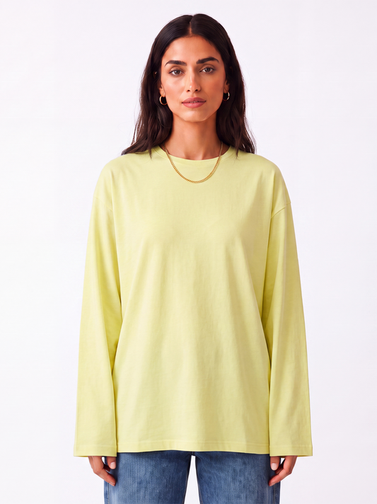 BASIC LONG SLEEVE SHIRT - BUTTER YELLOW