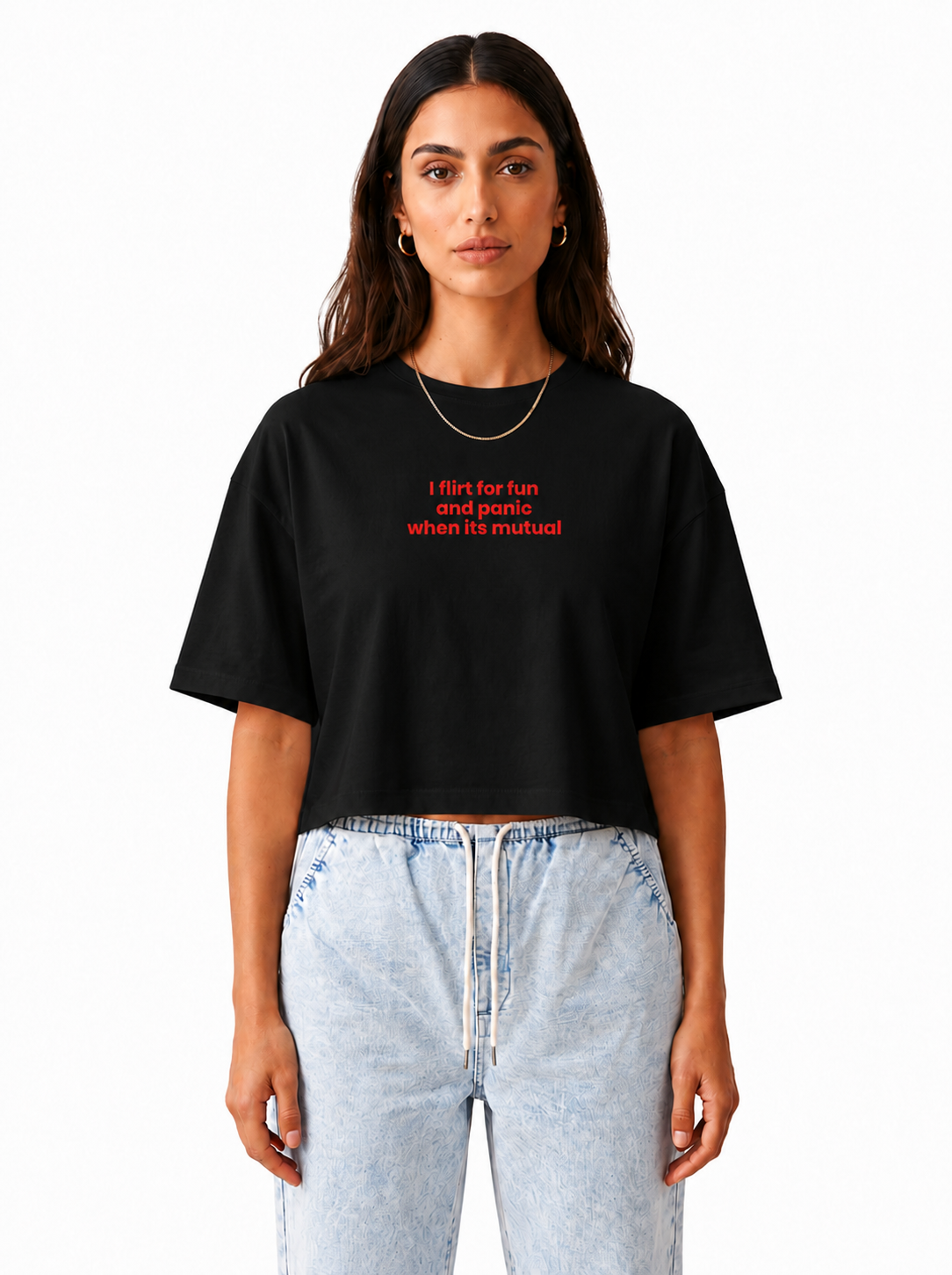 FLIRT FOR FUN CROPPED SHIRT