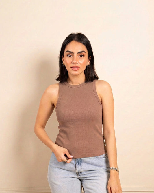 FULL-LENGTH TANK TOP - MOCHA