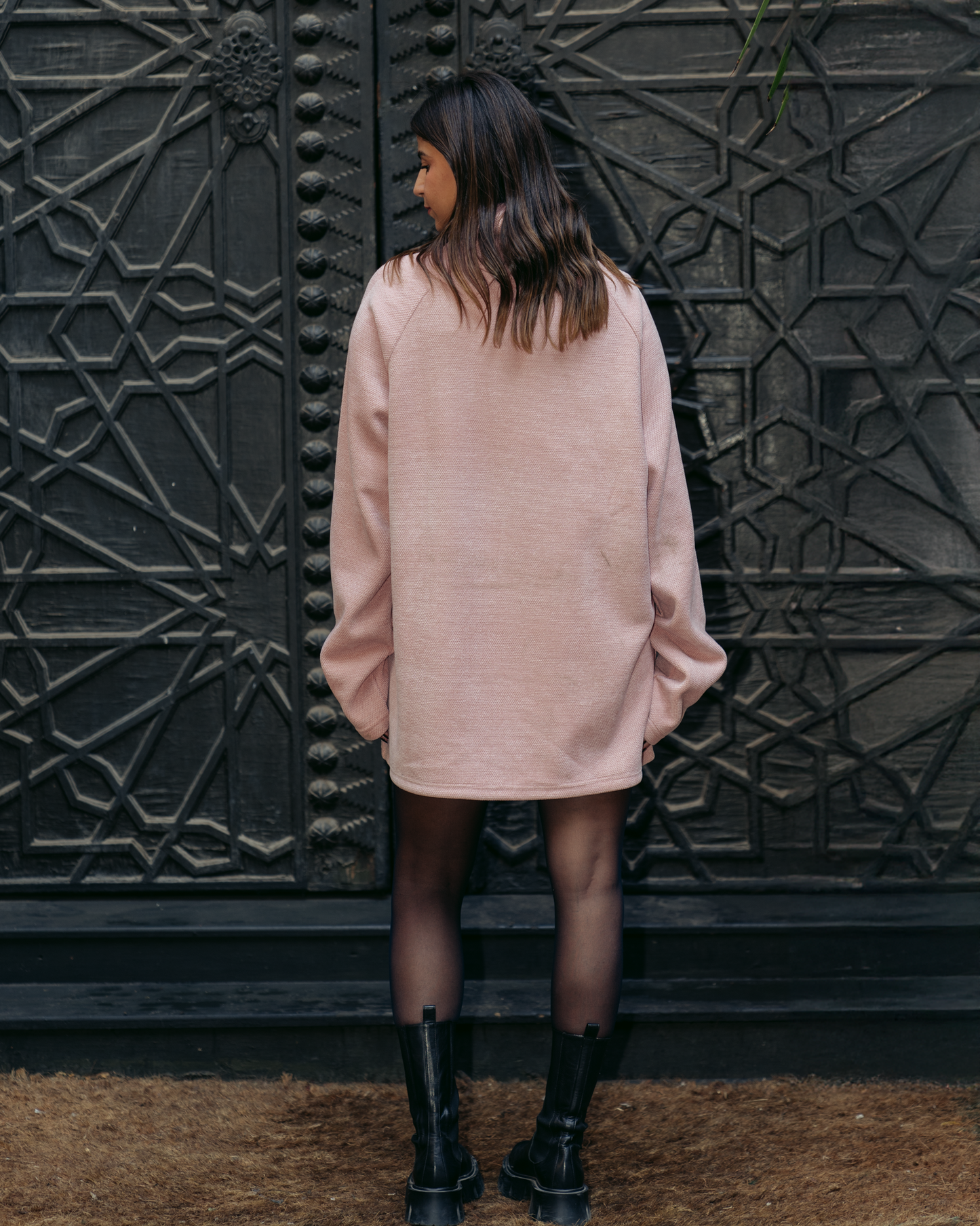 THE TURTLE NECK PINK DRESS