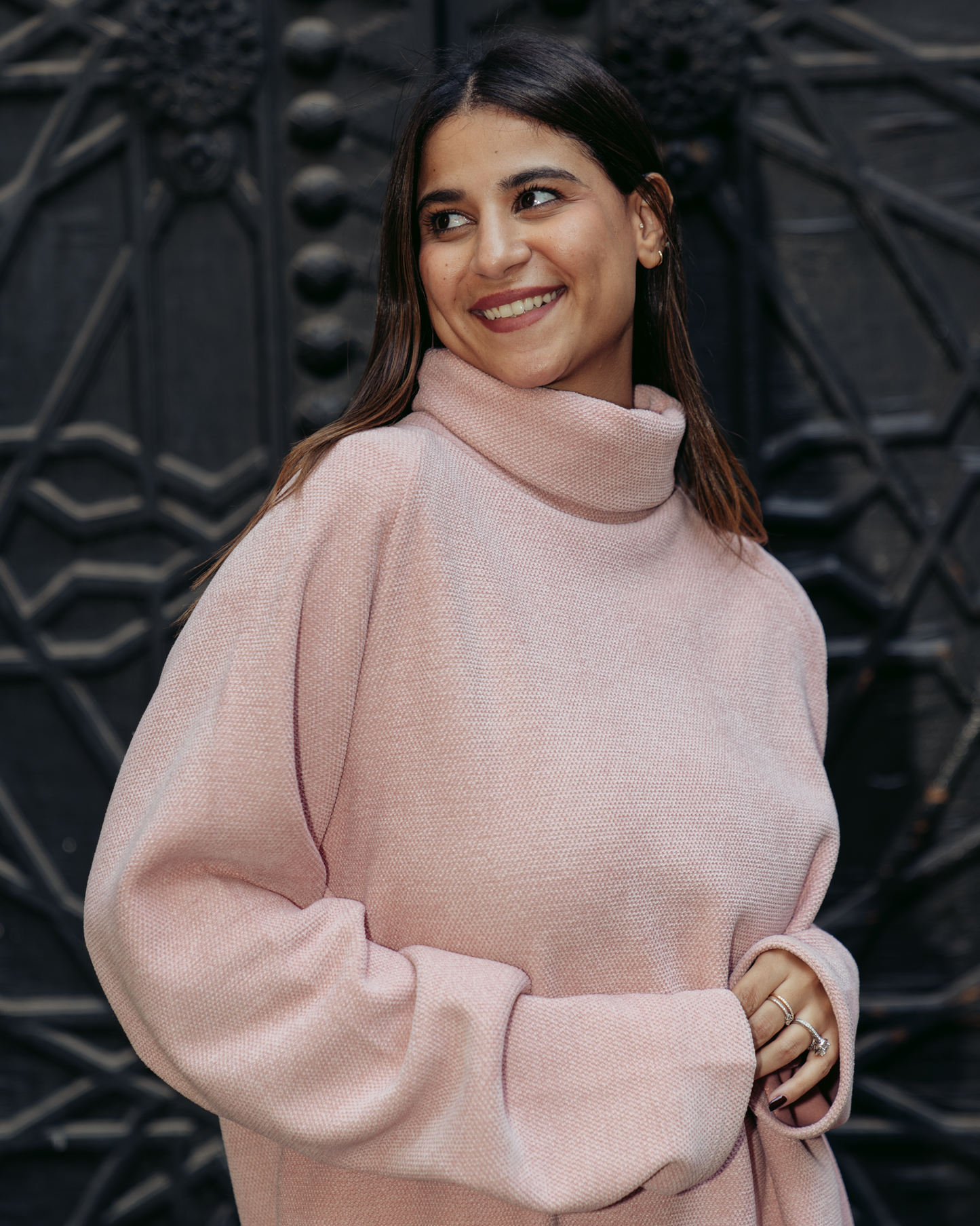 THE TURTLE NECK PINK DRESS