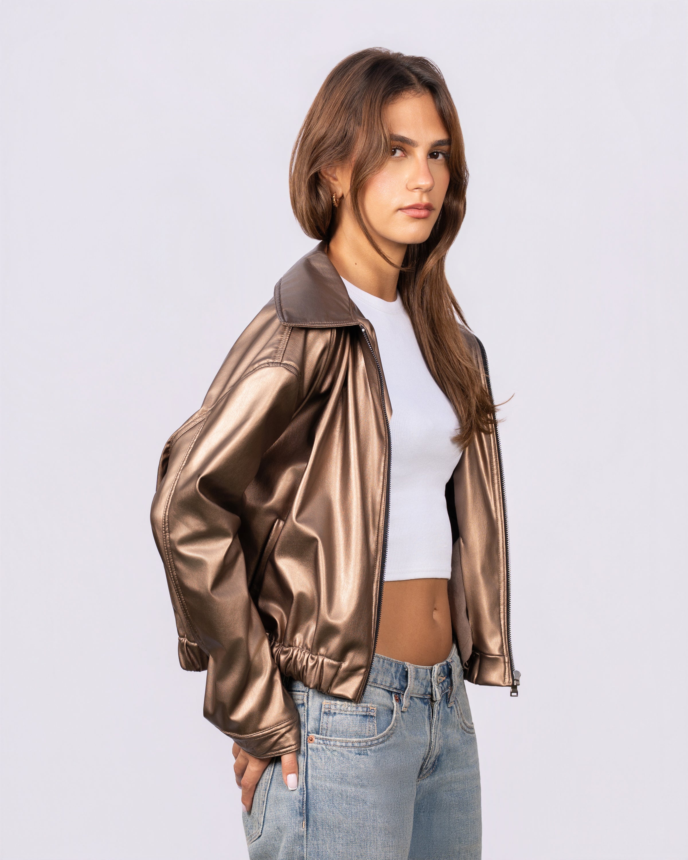 THE EVERYDAY LEATHER JACKET - METALLIC