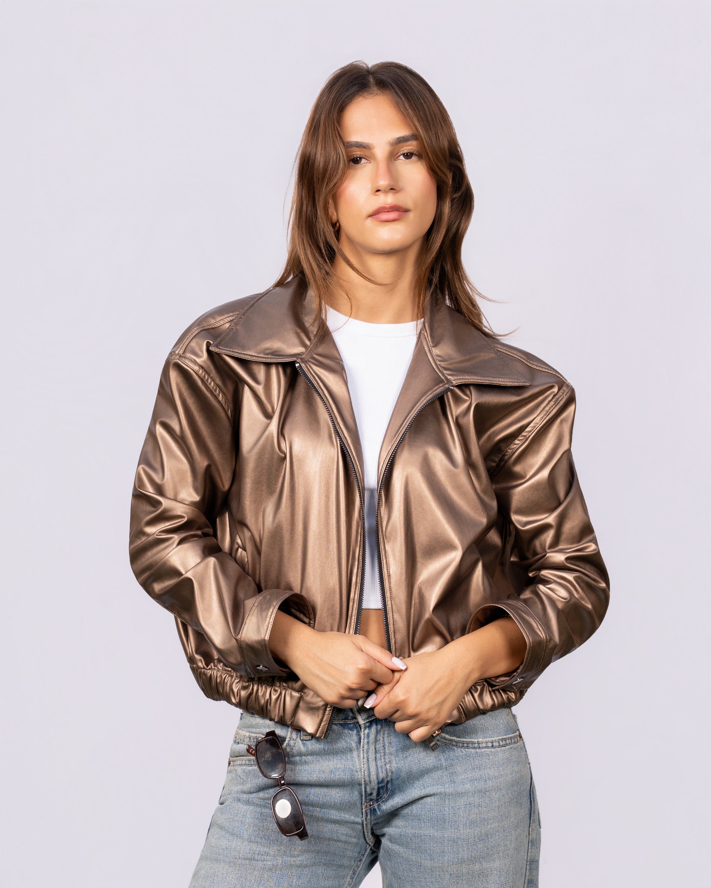 THE EVERYDAY LEATHER JACKET - METALLIC