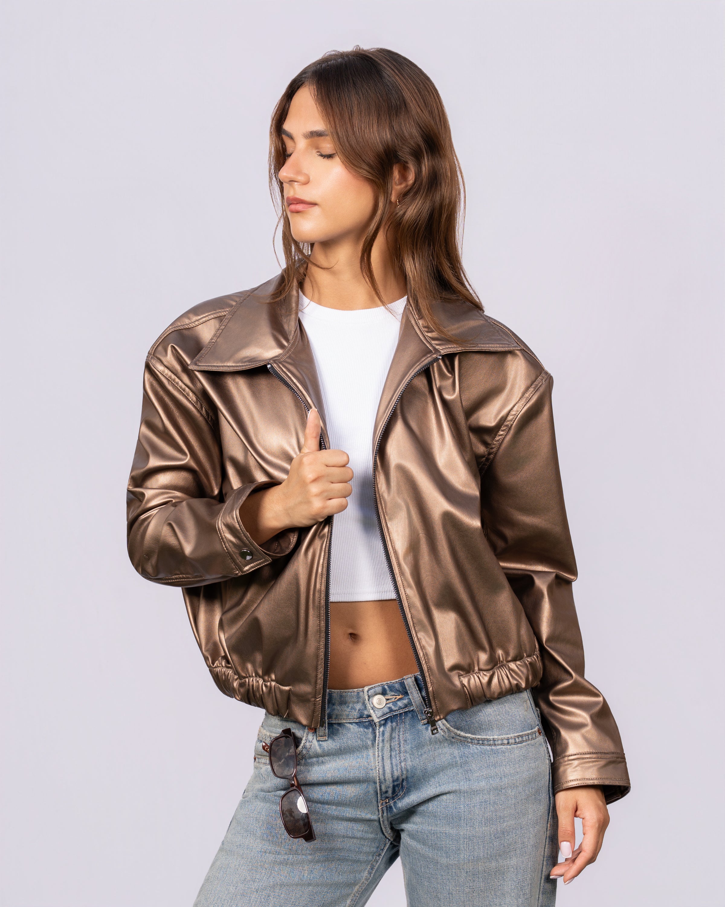 THE EVERYDAY LEATHER JACKET - METALLIC