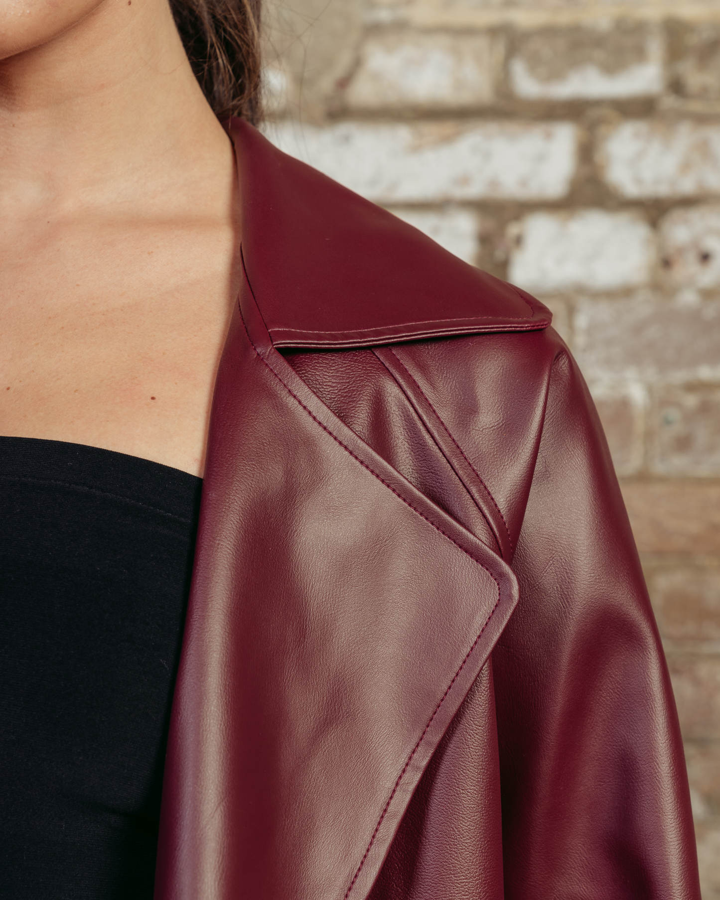 BURGUNDY LEATHER JACKET