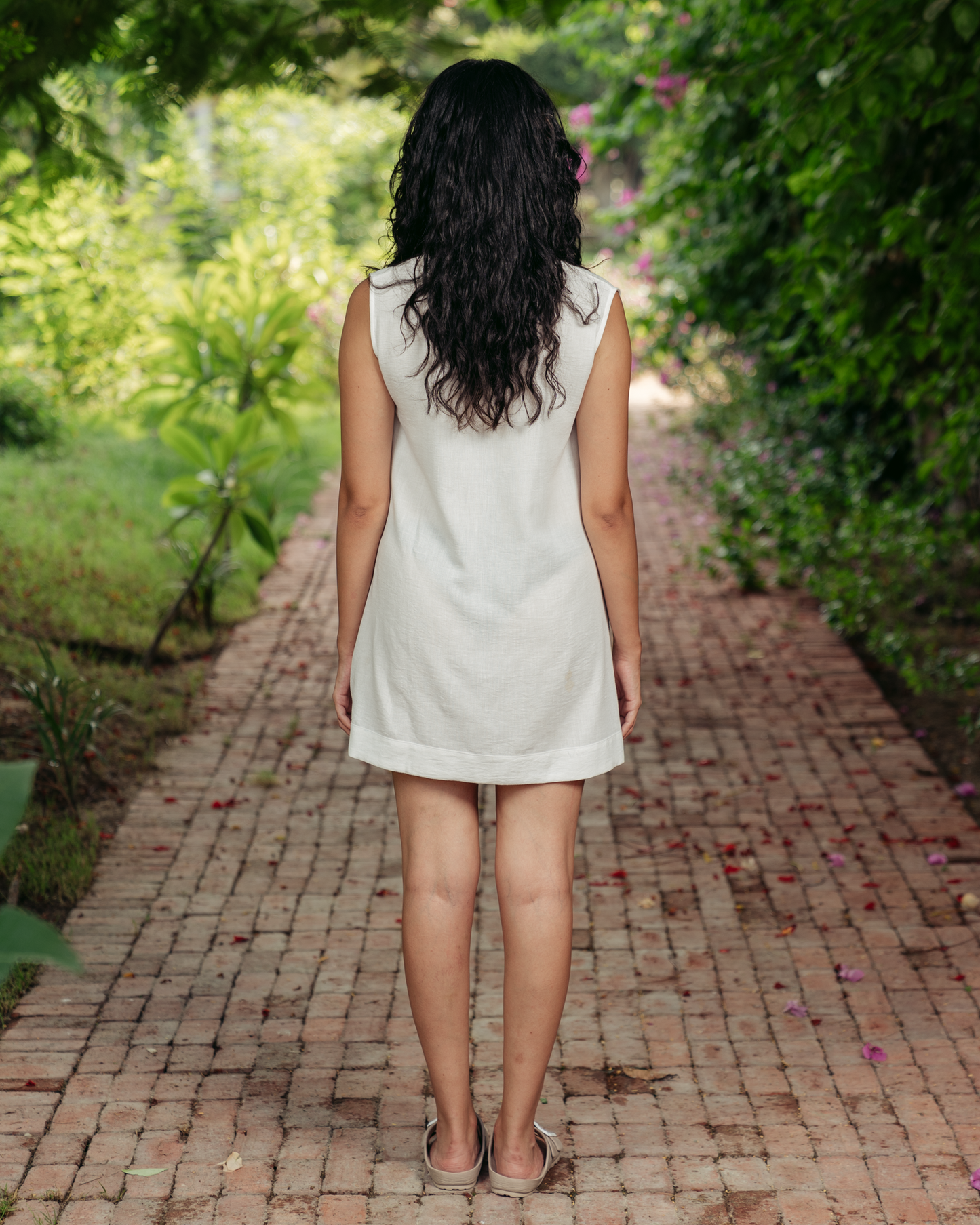 WHITE COVER UP LINEN DRESS