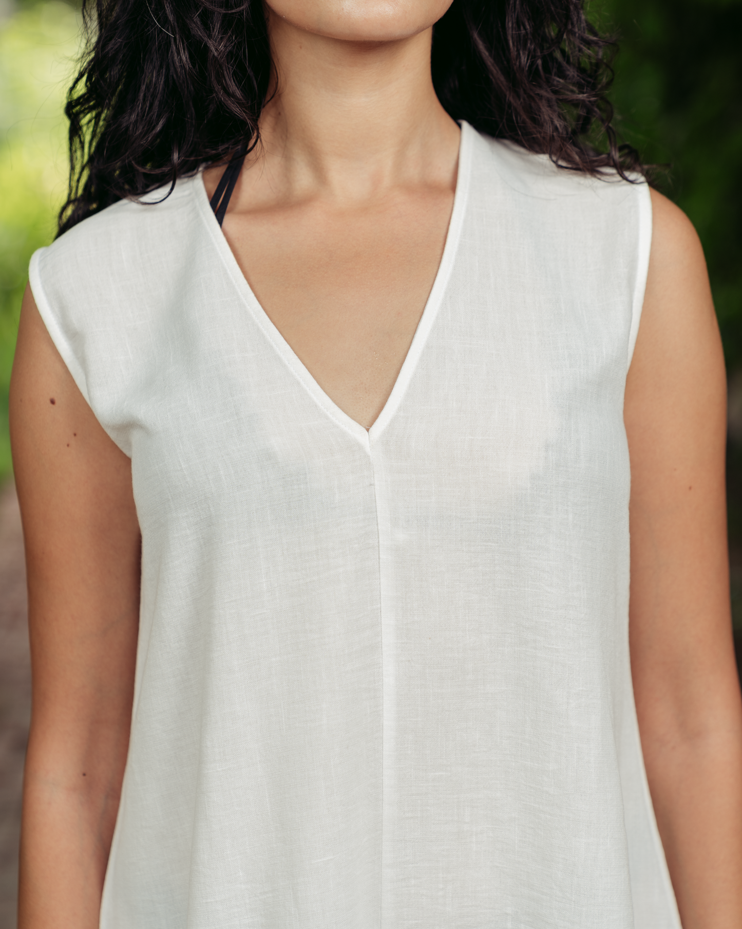 WHITE COVER UP LINEN DRESS