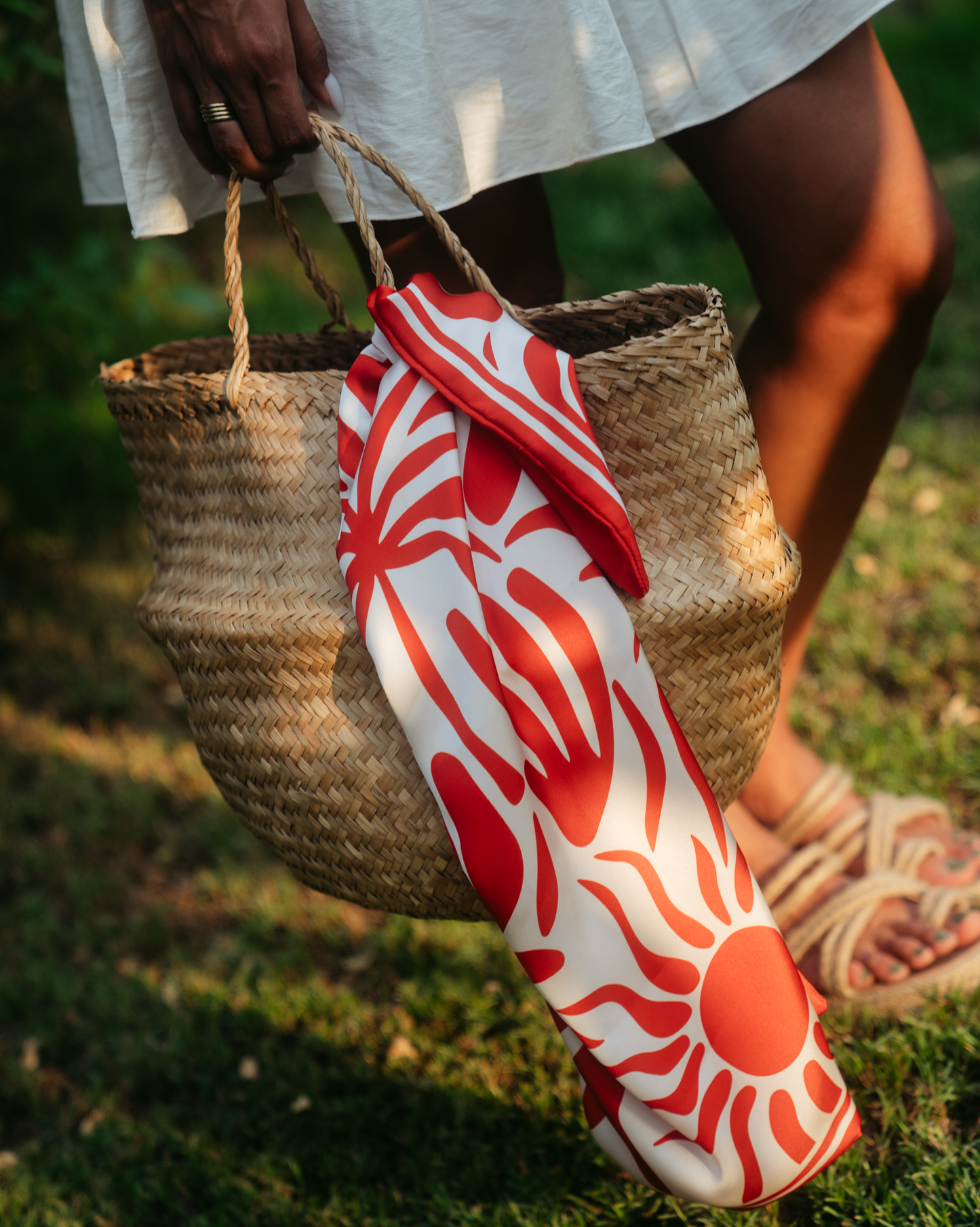 ORANGE PATTERN DOUBLE LAYERED SCARF