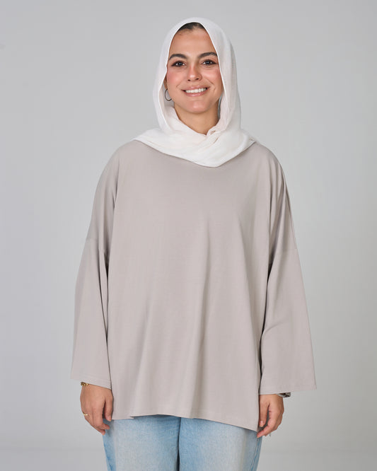 BASIC LONG SLEEVES SHIRT - GREY