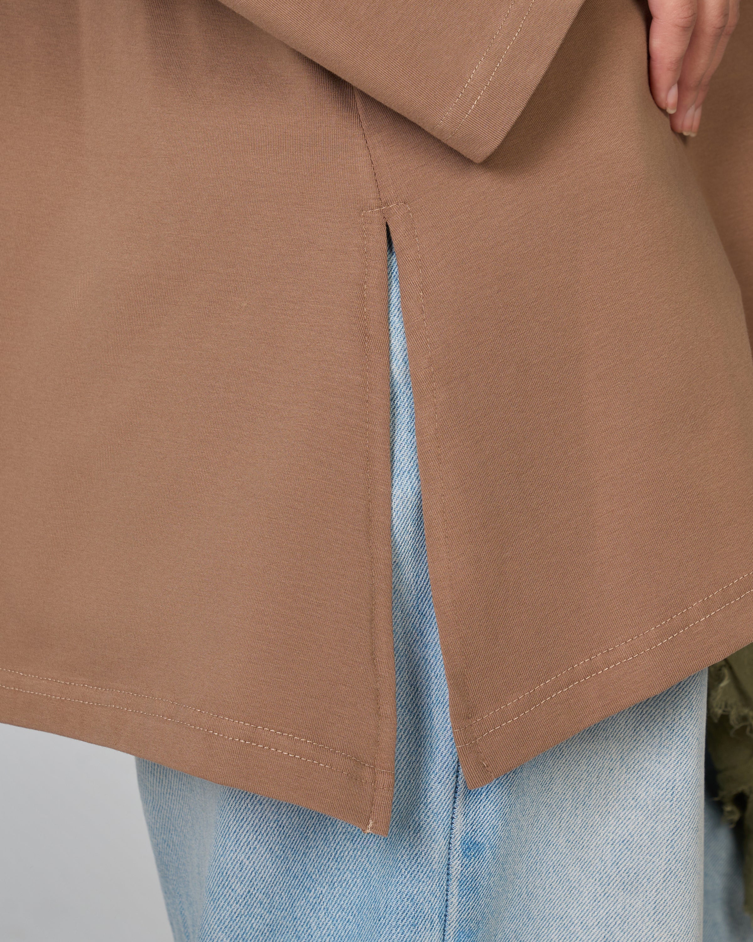 BASIC LONG SLEEVES SHIRT - BROWN